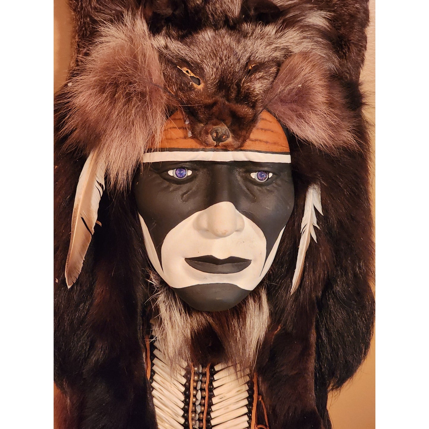 La Ne Ayo Spirit Mask Blackfeet Warrior Native American Indian Creek Tribe 47"