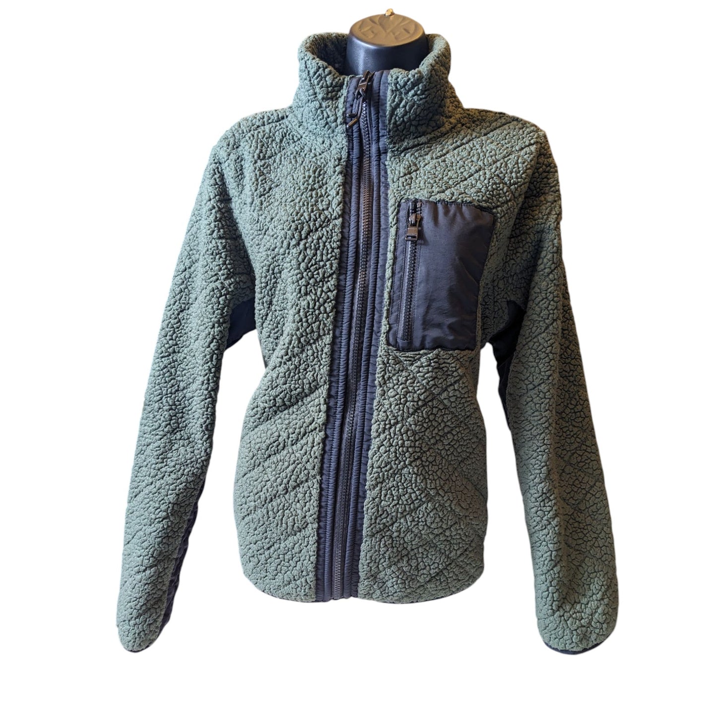 Calvin Klein Performance Fleece Jacket Womens XL Sherpa Zip Outdoor Hiking Layer