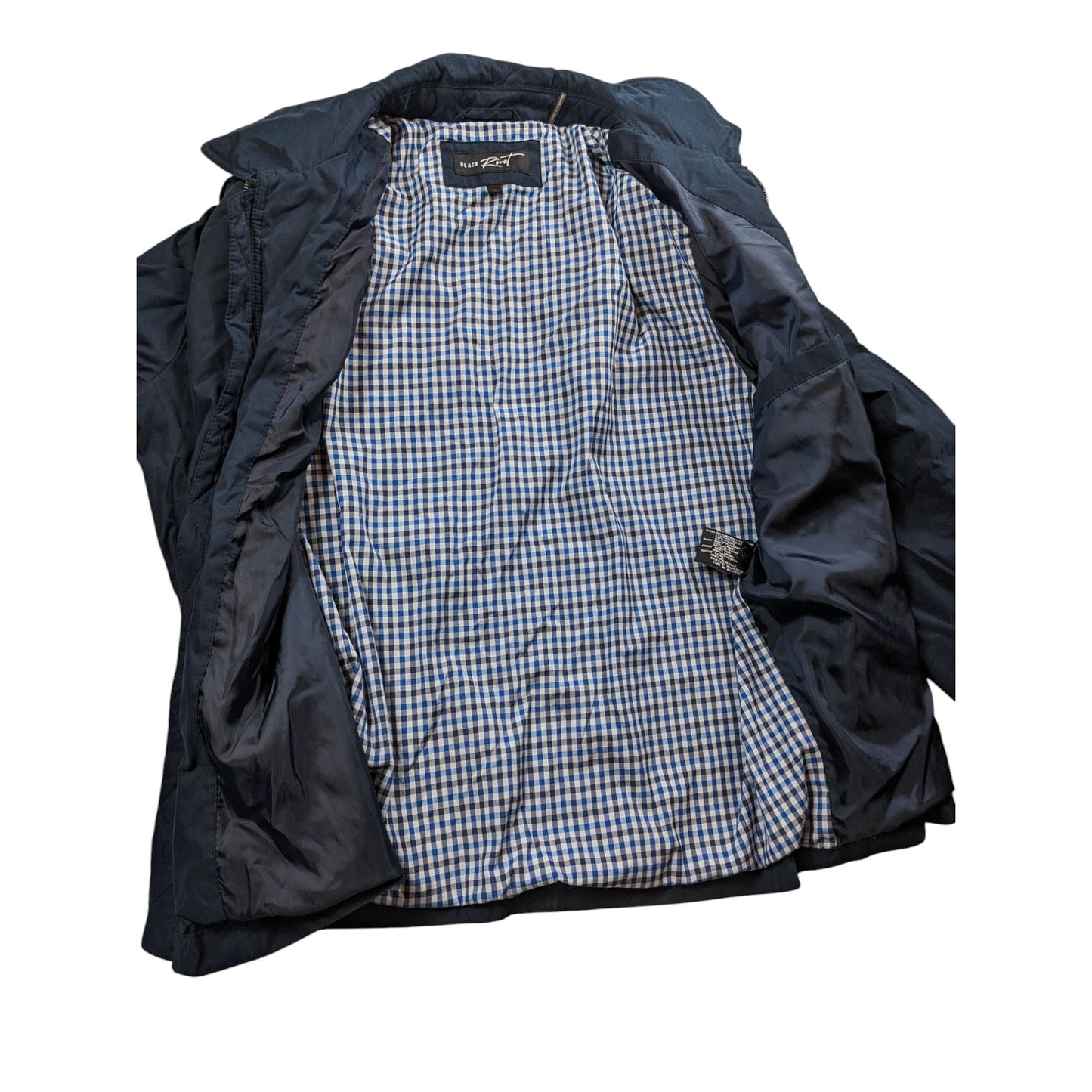 Black Rivet Jacket Men Large Lightweight Windbreaker Gingham Check Streetwear