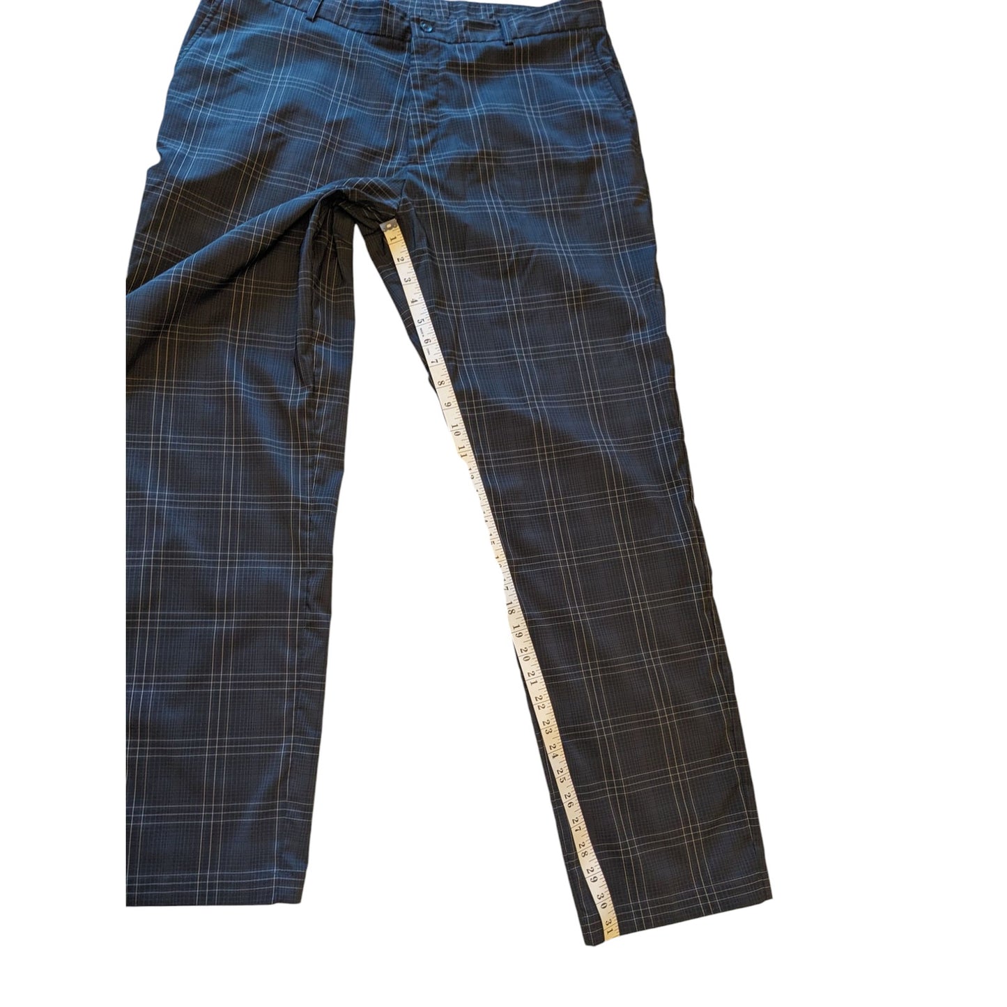 Slazenger Pants Mens 38x32 Plaid Golf Trousers Stretch Polyester Spandex Stretch