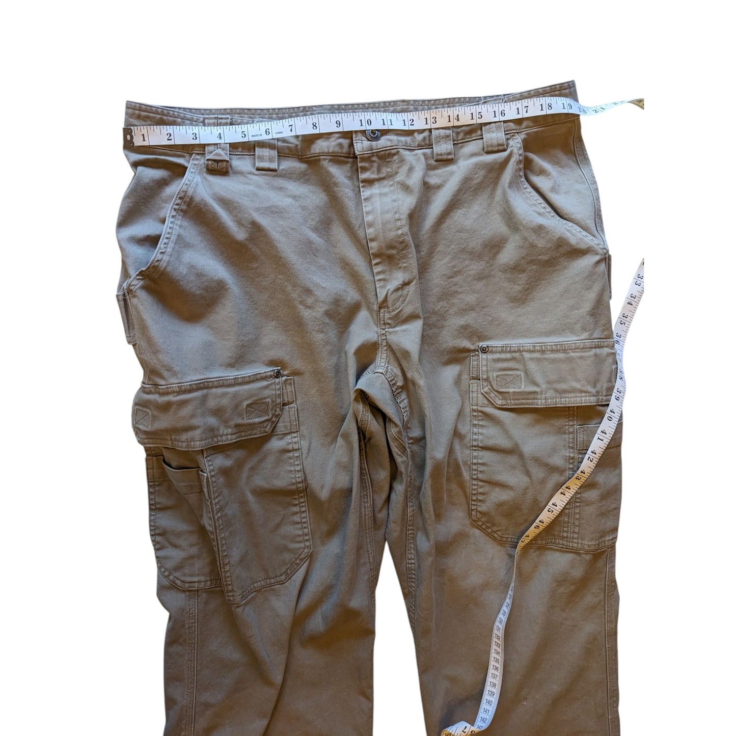 Duluth Trading Pants Men 42x28 Flex Fire Hose Cargo Work Durable Heavy Duty
