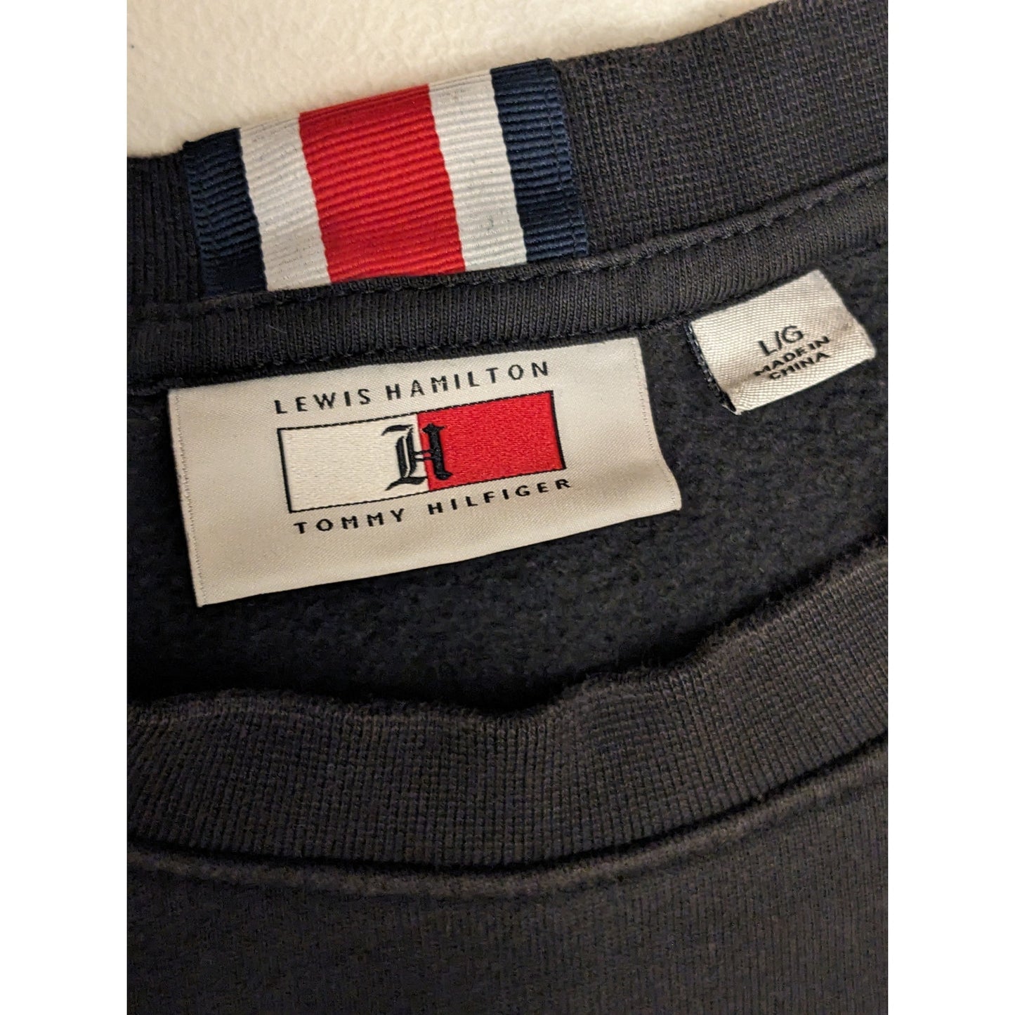 Tommy Hilfiger Lewis Hamilton Sweatshirt Womens Large Crewneck Logo Pullover