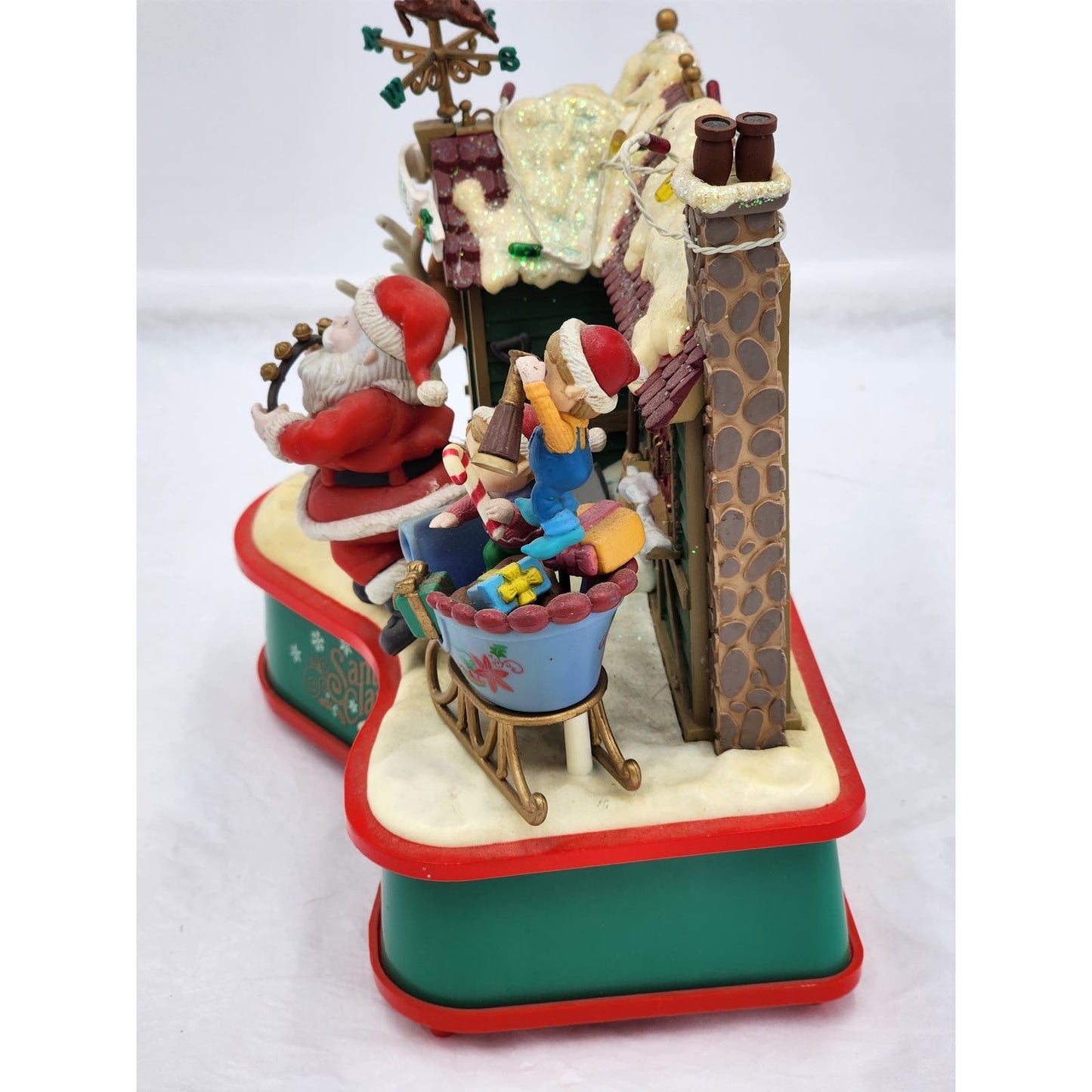 Lustre Fame Santa Claus Coming To Town Animated Music Box Holiday Vintage 1995
