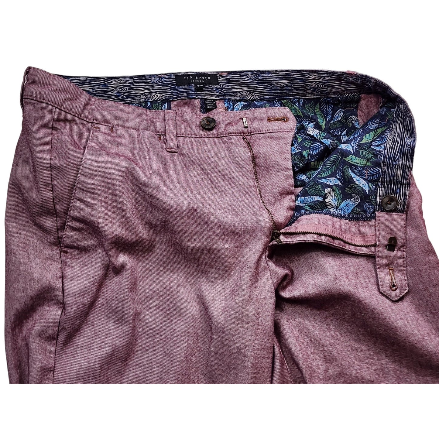 Ted Baker London Mens 33R Pants Slim Fit Trousers Flat Front Business Casual