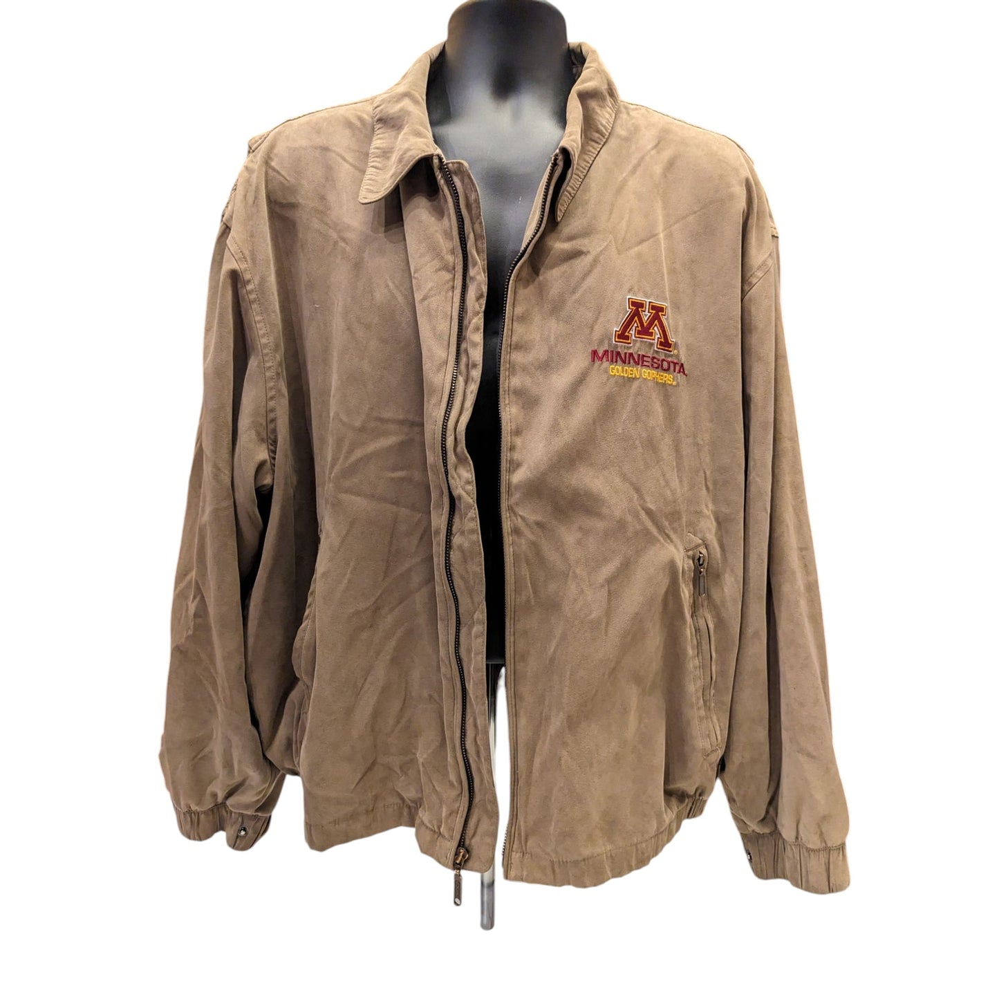 Vintage Minnesota Golden Gophers Men 2XL Jacket Active Zip Bomber Collegiate