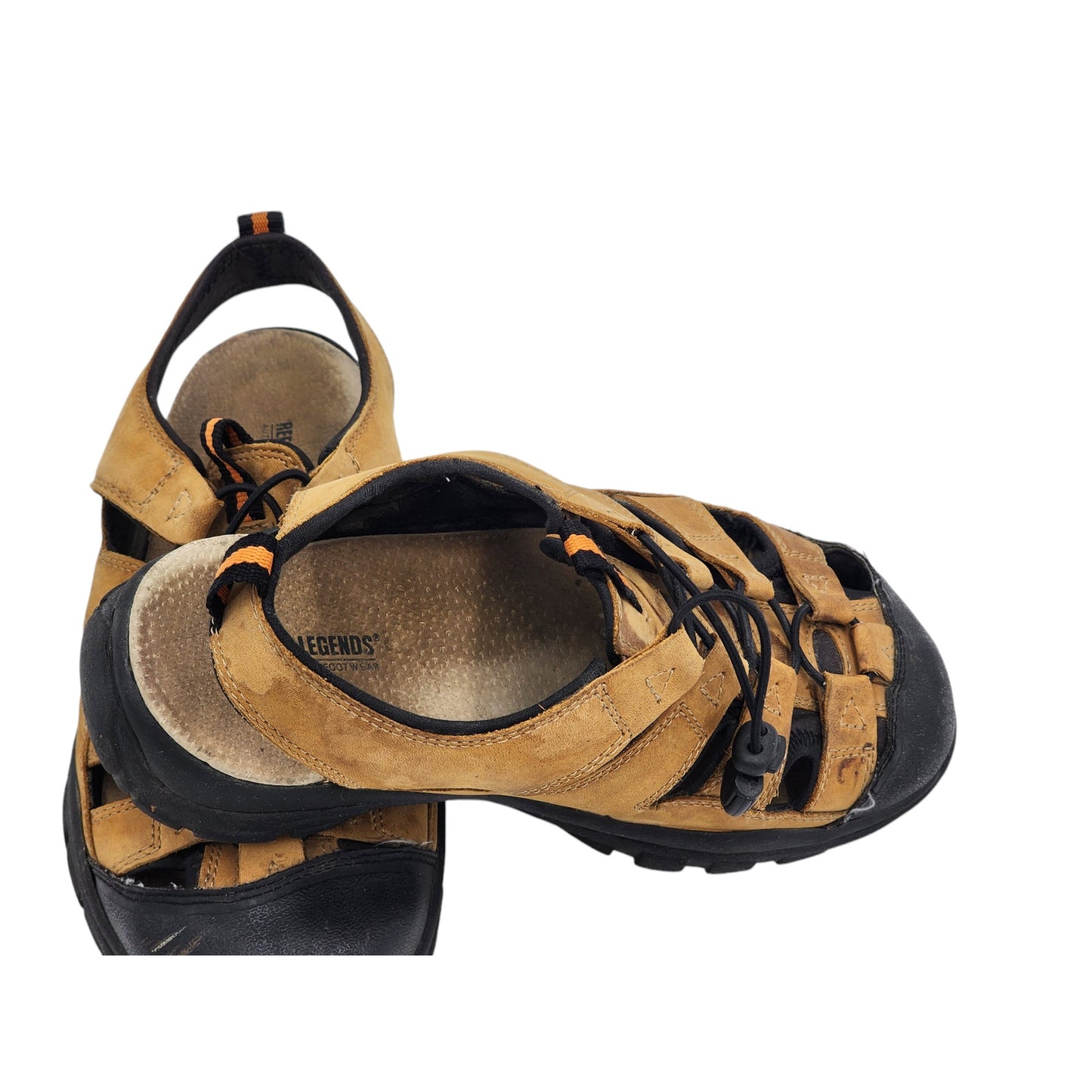 Reel Legends Sandals Fisherman Mens Size 9M Wolf Leather Outdoor Adjustable