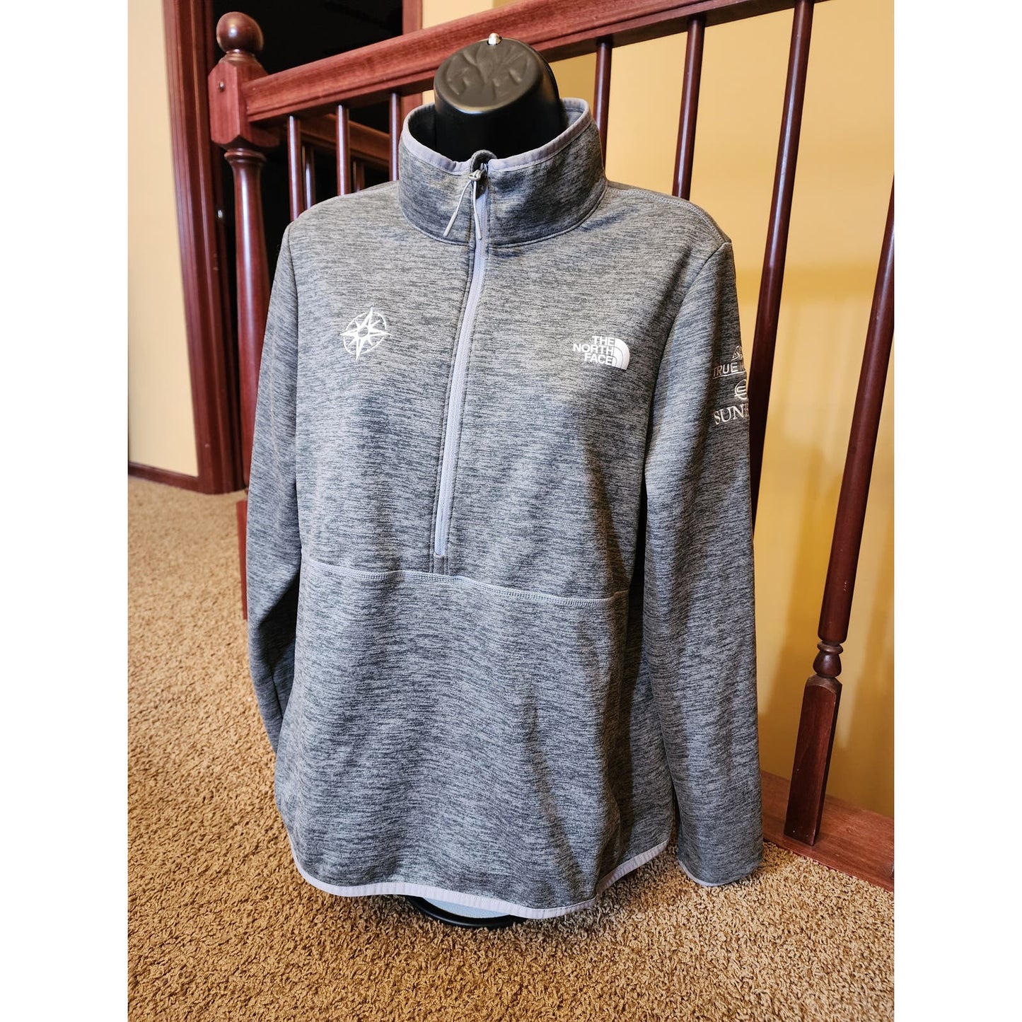 North Face Fleece Womens Large Athletic Zip Long Sleeve Performance Pullover Top