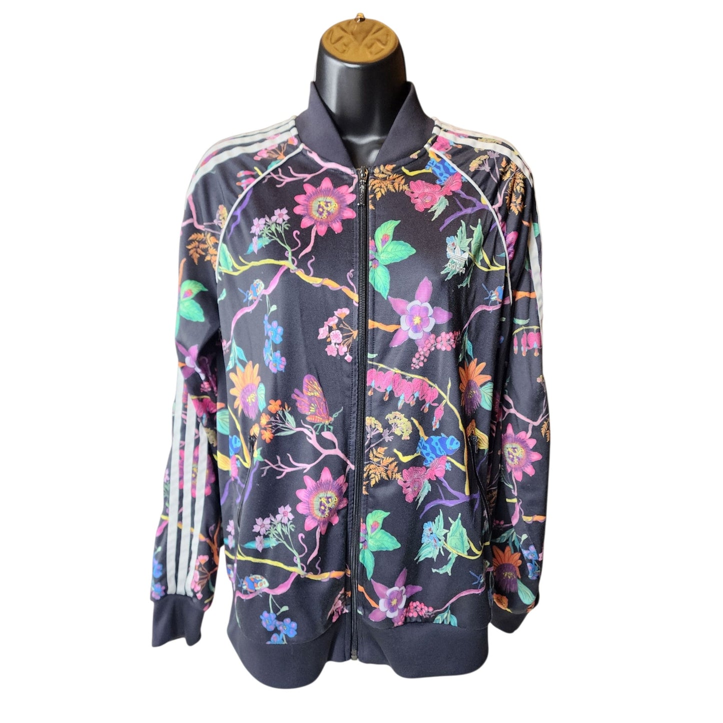 Adidas Originals Track Jacket Large Poisonous Garden Floral Zip Retro Streetwear
