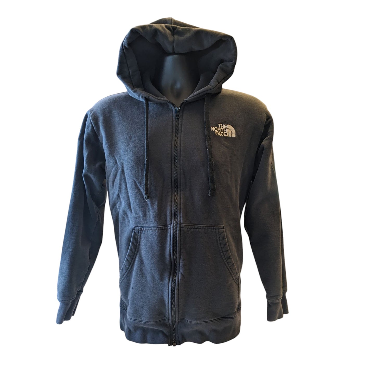North Face Hoodie Mens Large Logo Sweatshirt Full Zip Drawstring Kangaroo Pocket
