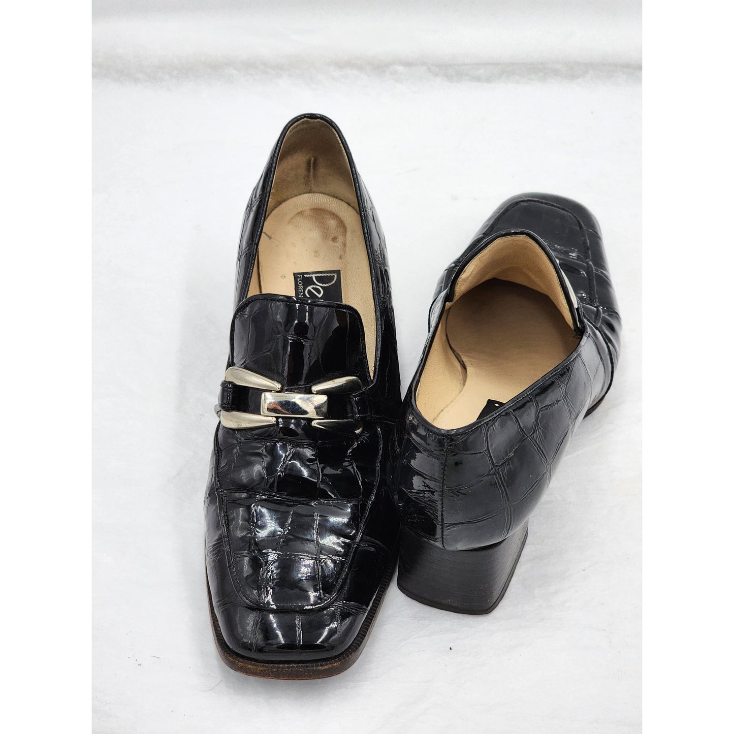 Peruzzi Shoes Women Size 6.5 37 Florence Italy Loafers Square Toe Sophistication