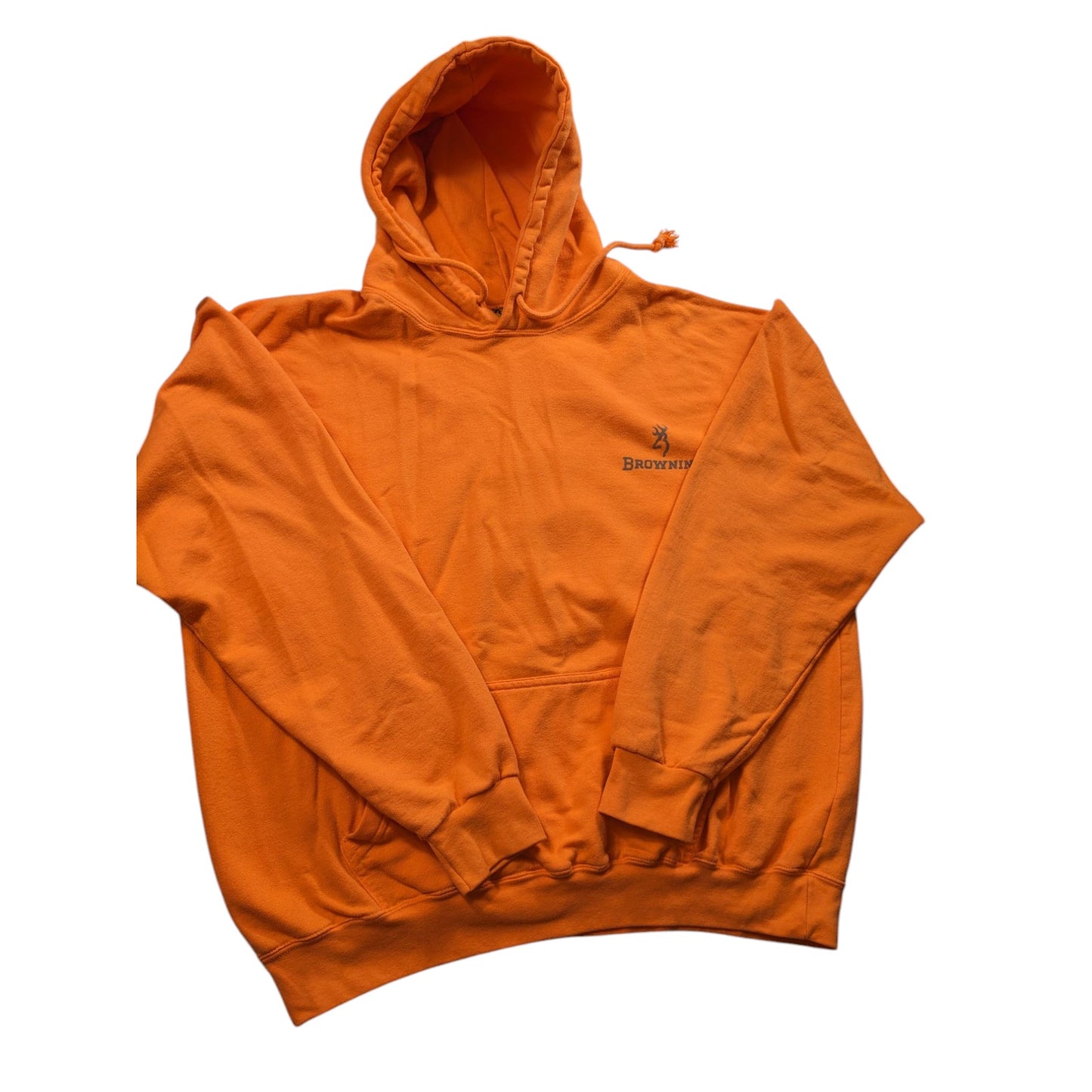 Browning Orange Hoodie Mens 2XL Hunting Sweatshirt Pullover Hiking Kangaroo