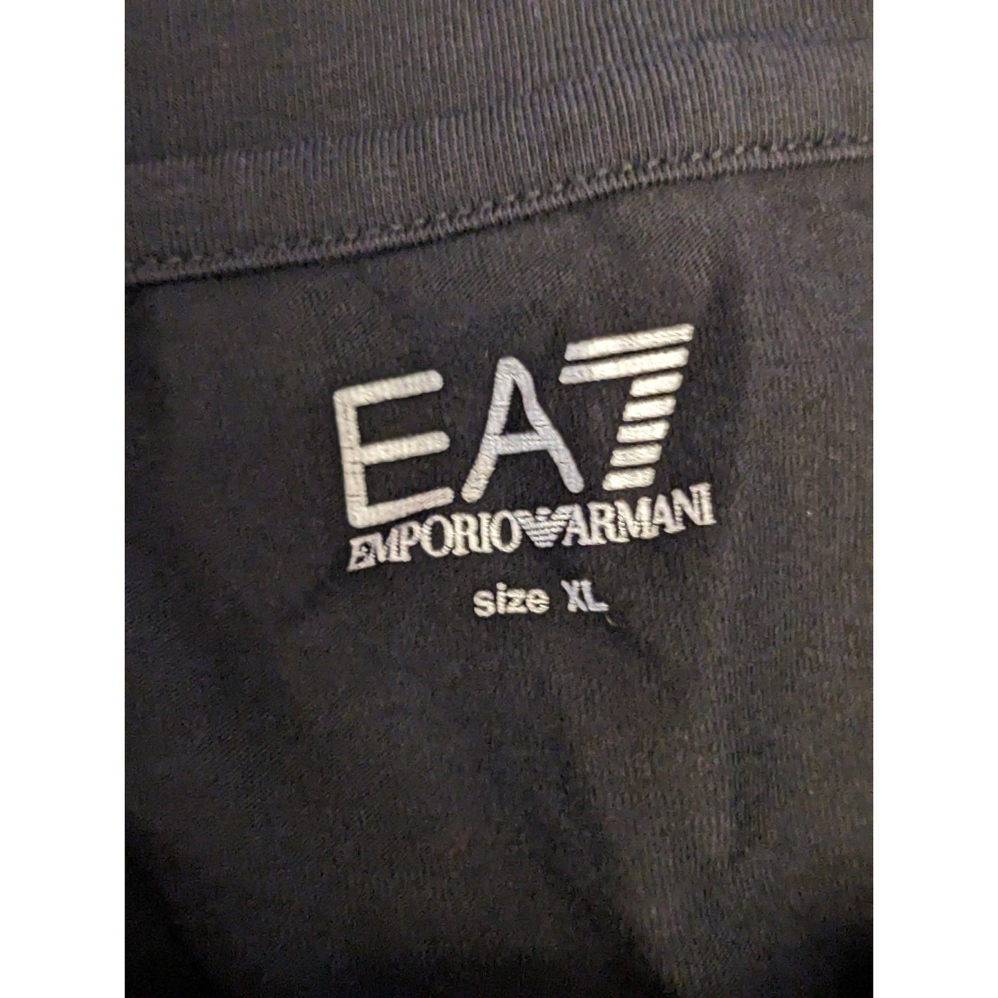 Emporio Armani EA7 Shirt Mens XL Black Long Sleeve Logo Streetwear Athleisure