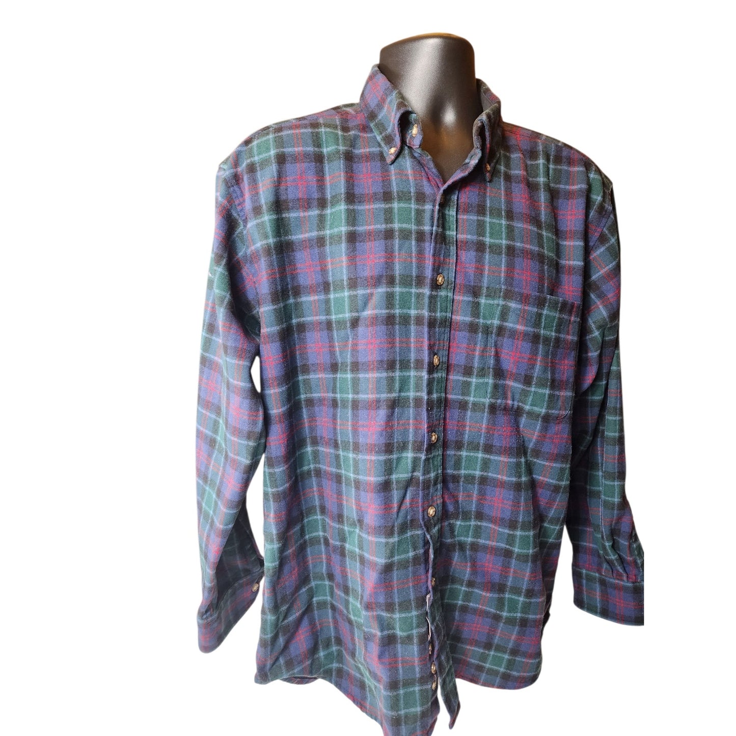 Pendleton Fireside Flannel Shirt Mens Large Wool Tartan Plaid Vintage Lumberjack
