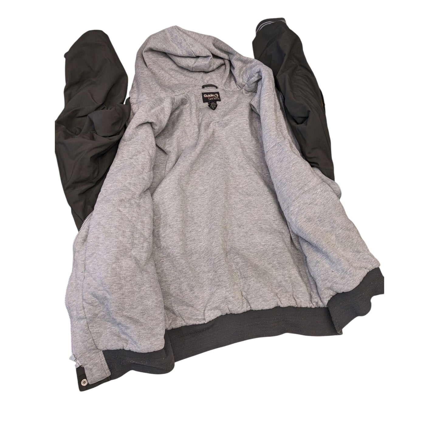 Guide Series Hooded Jacket Mens 2XLT Green Gray Zip Snap Fleece Hoodie Outdoor