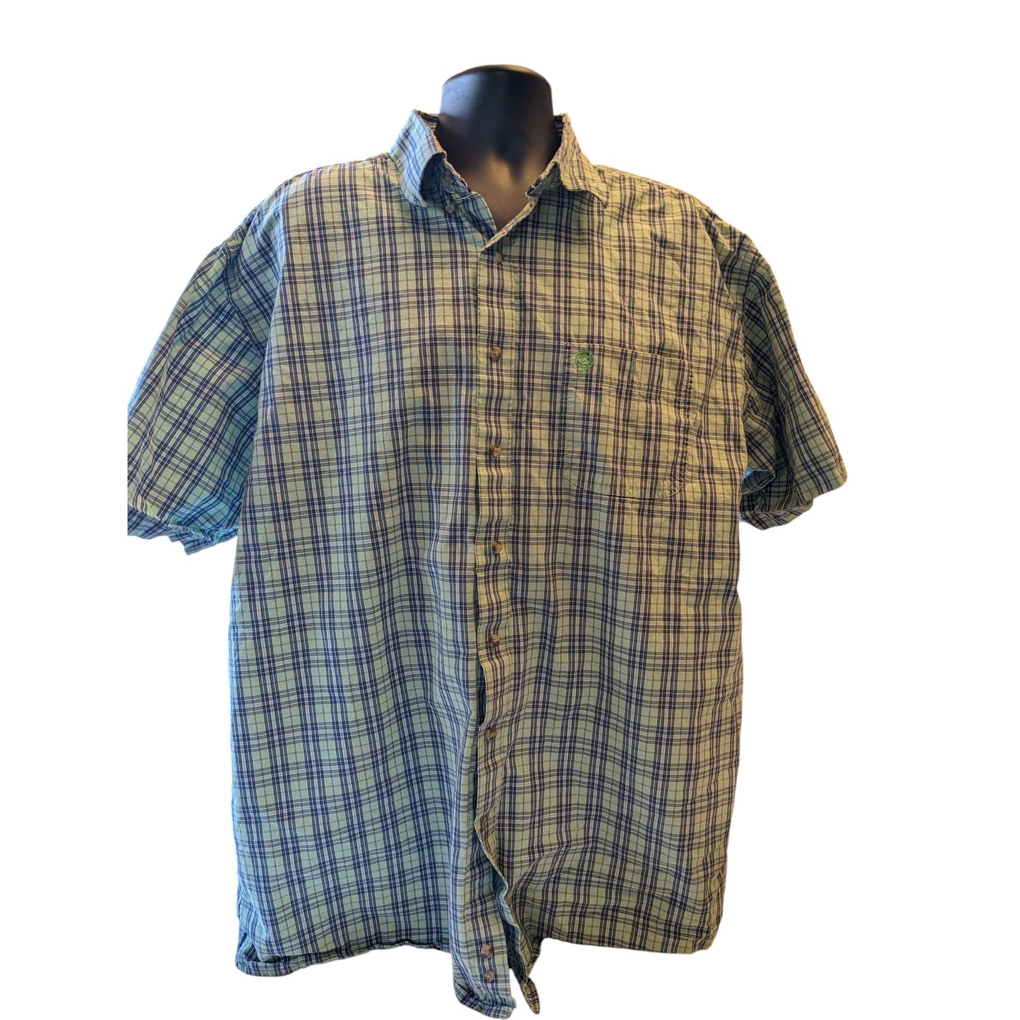 Wrangler Cowboy Cut Shirt Men 2XL ShortSleeve Plaid Western Button George Strait