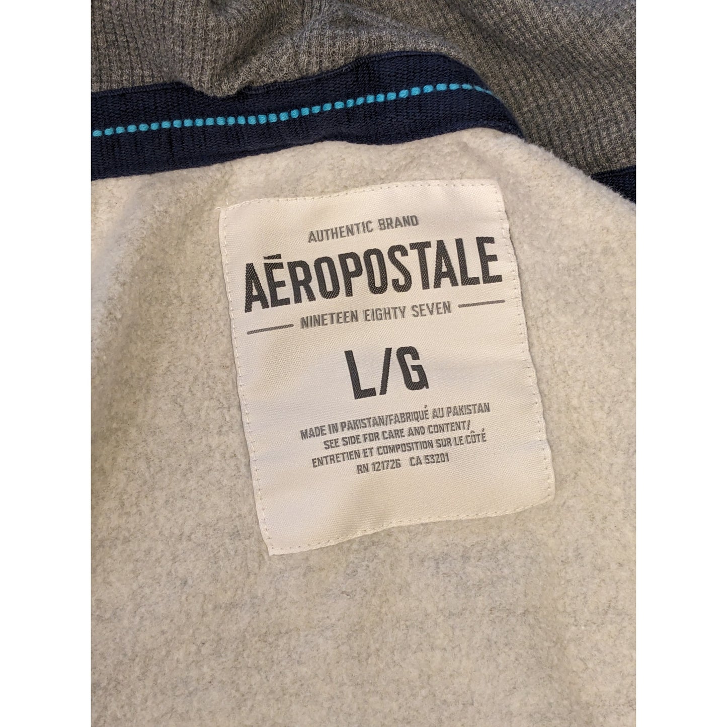 Aeropostale Hoodie Mens Large Zip Up Sweatshirt AERO Surf Graphic California