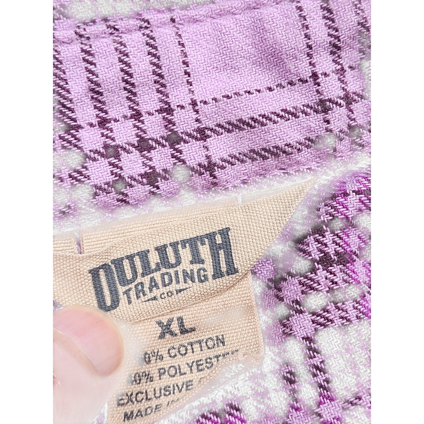 Duluth Trading Shirt Women XL Purple Plaid Button Front Long Sleeve Western Top