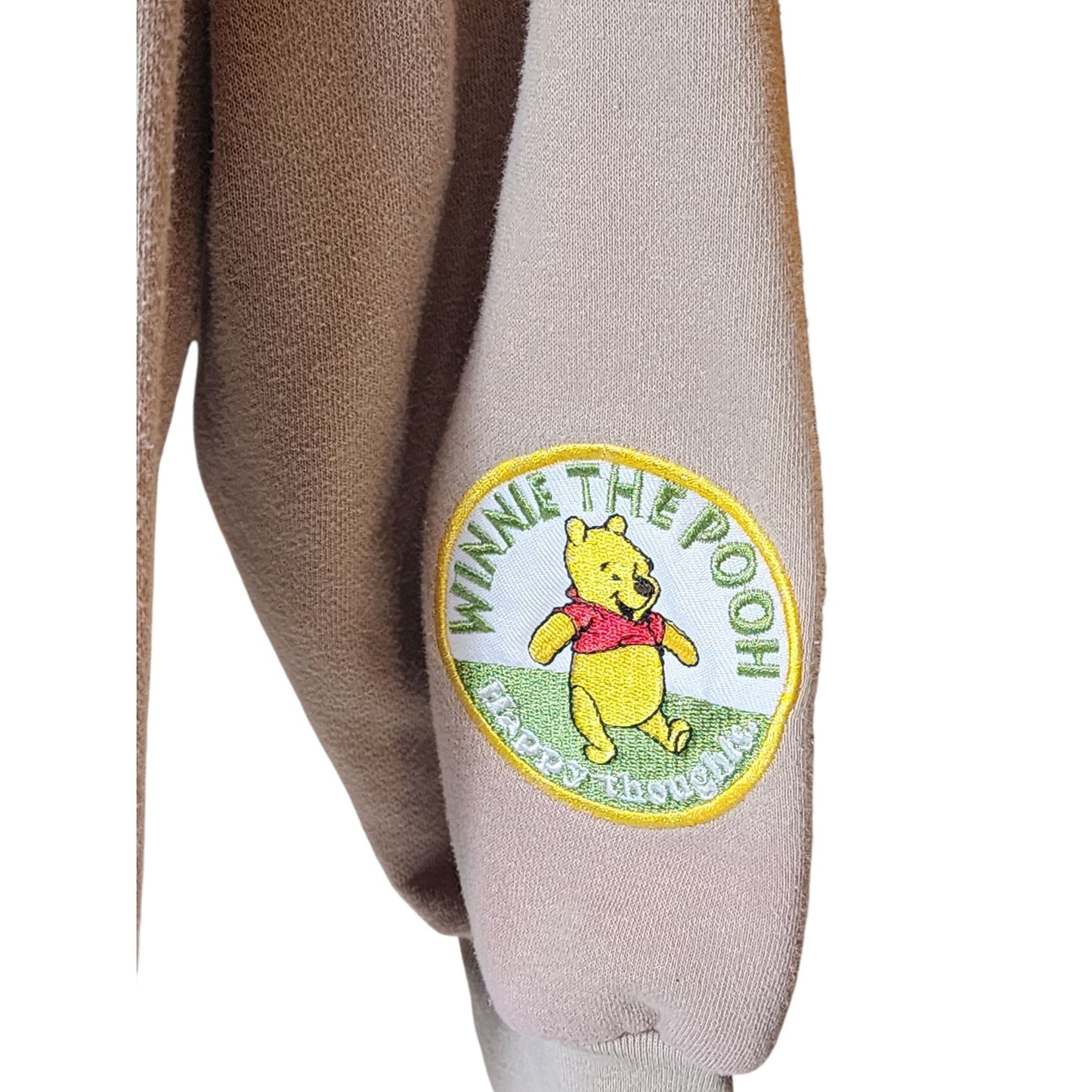 Disney Winnie the Pooh Fleece Hoodie Jacket Large Zip Up Freeze Embroidered Y2K