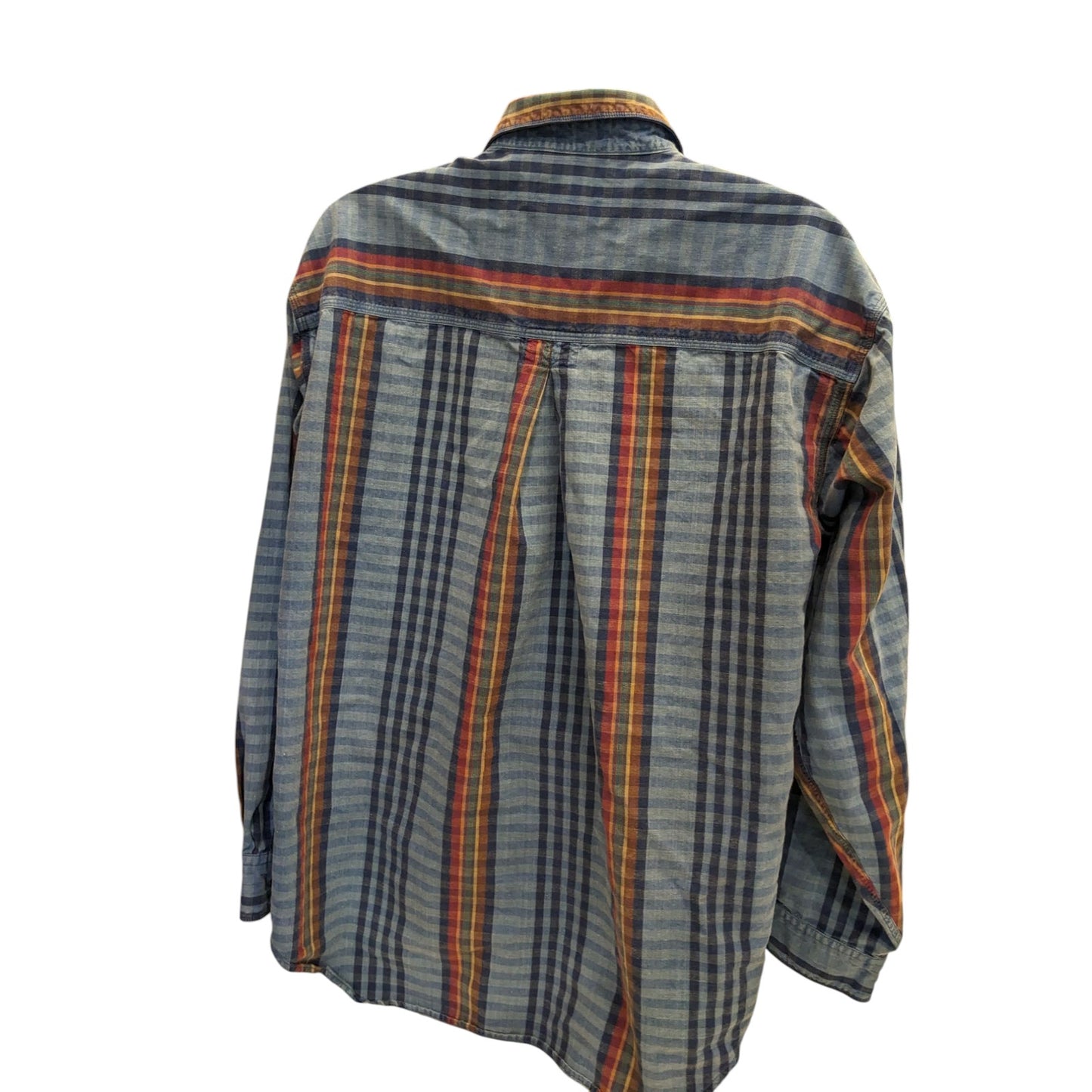 Colours by Alexander Julian Shirt Mens XL Plaid Cotton Long Sleeve Vintage Style