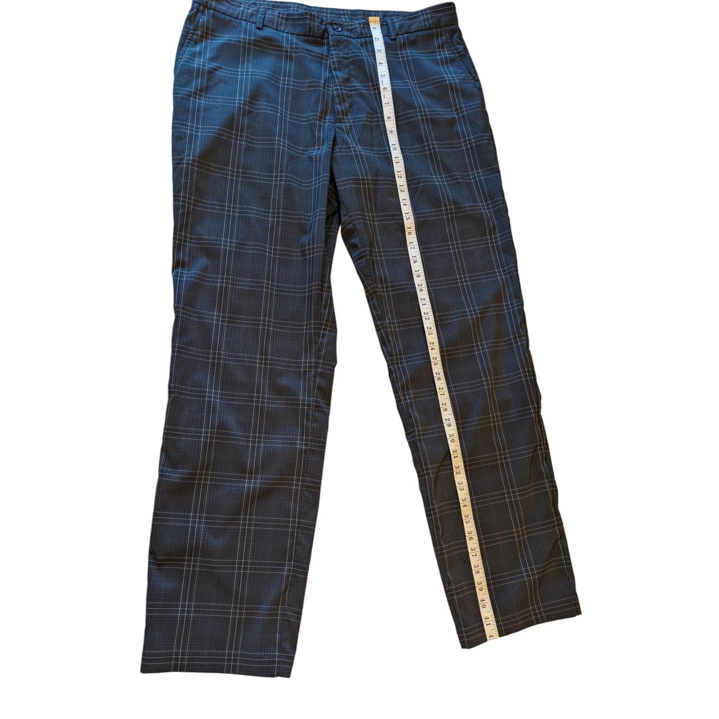 Slazenger Pants Mens 38x32 Plaid Golf Trousers Stretch Polyester Spandex Stretch