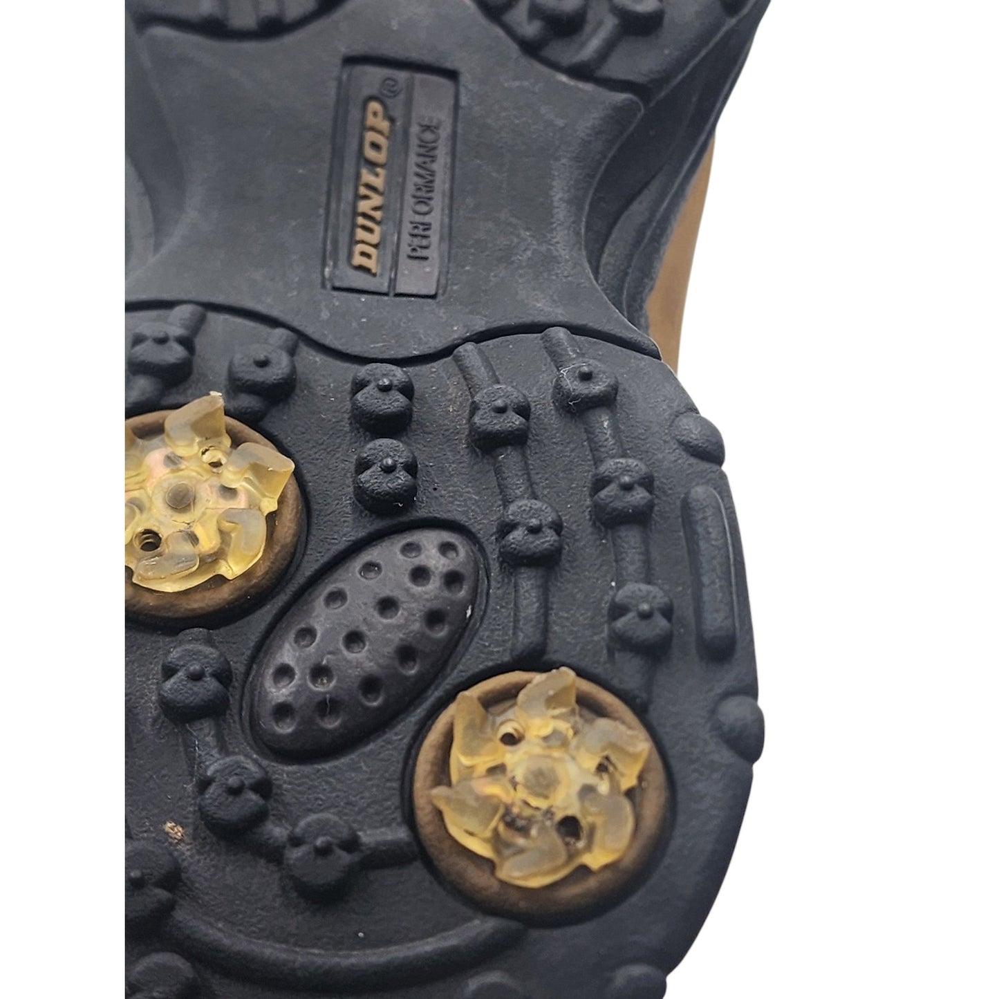 Dunlop Golf Shoes Mens 9 Slip On Dry 10 Brown Black Spiked Sole Performance