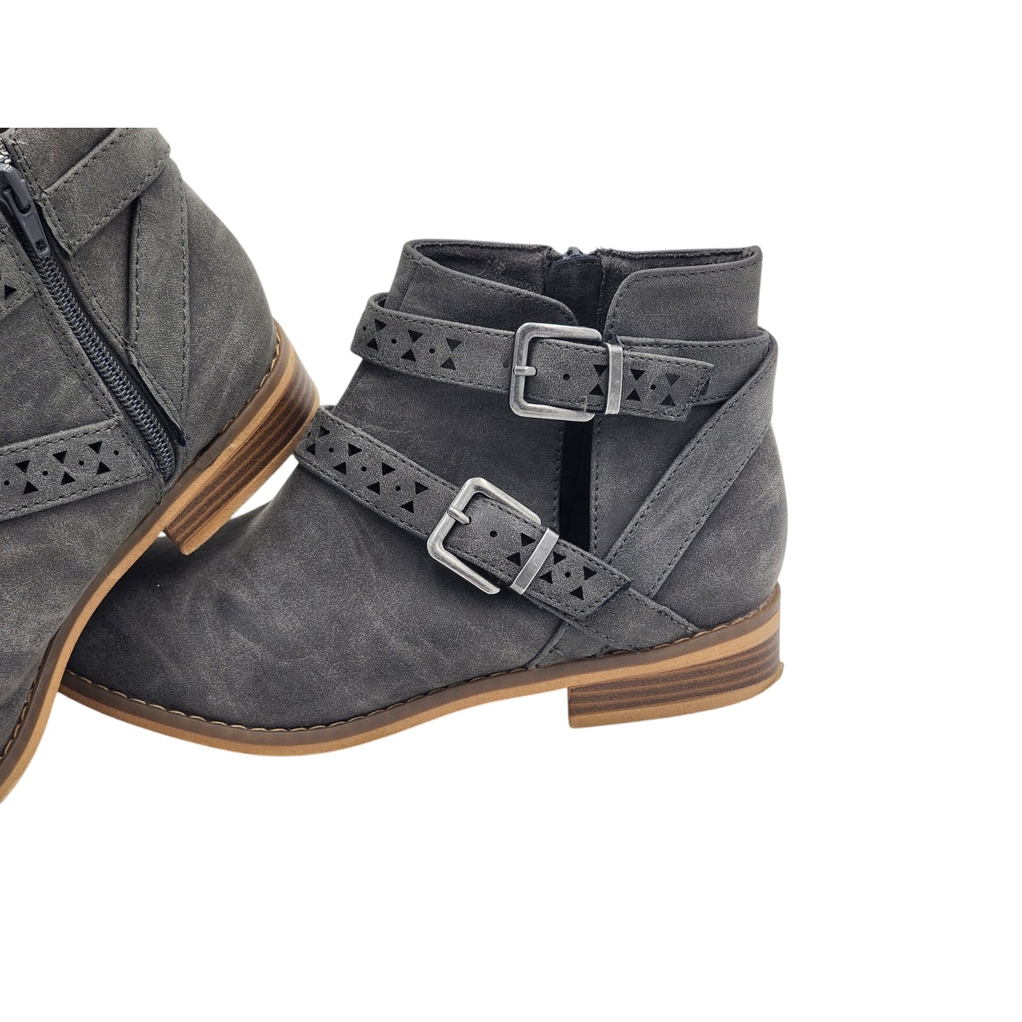 Rocket Dog Ankle Boots Womens 8.5 Gray Suede Western Style Boho Cottagecore
