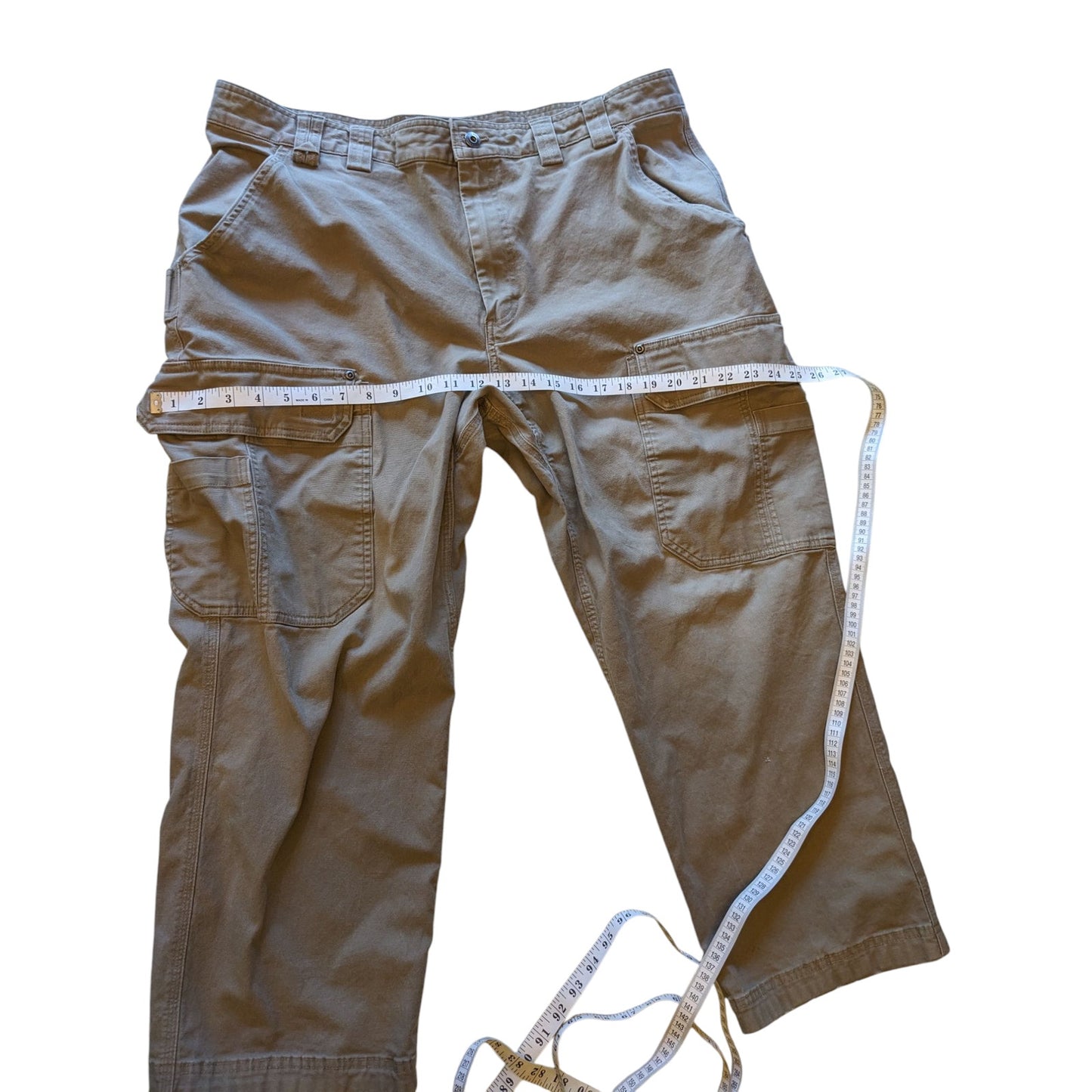 Duluth Trading Pants Men 42x28 Flex Fire Hose Cargo Work Durable Heavy Duty