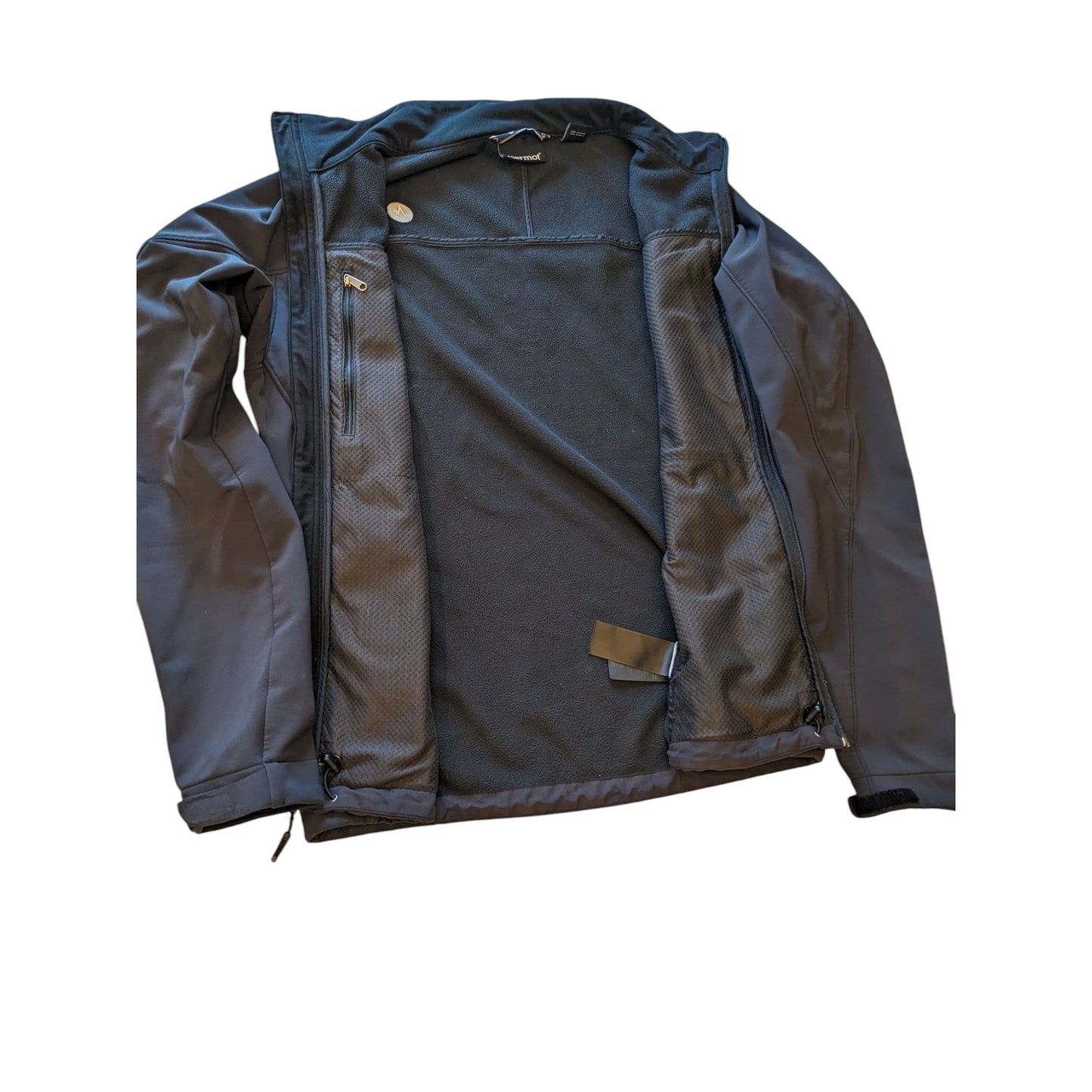Marmot Softshell Jacket Mens Medium Windproof Zip Windbreaker Fleece Hiking