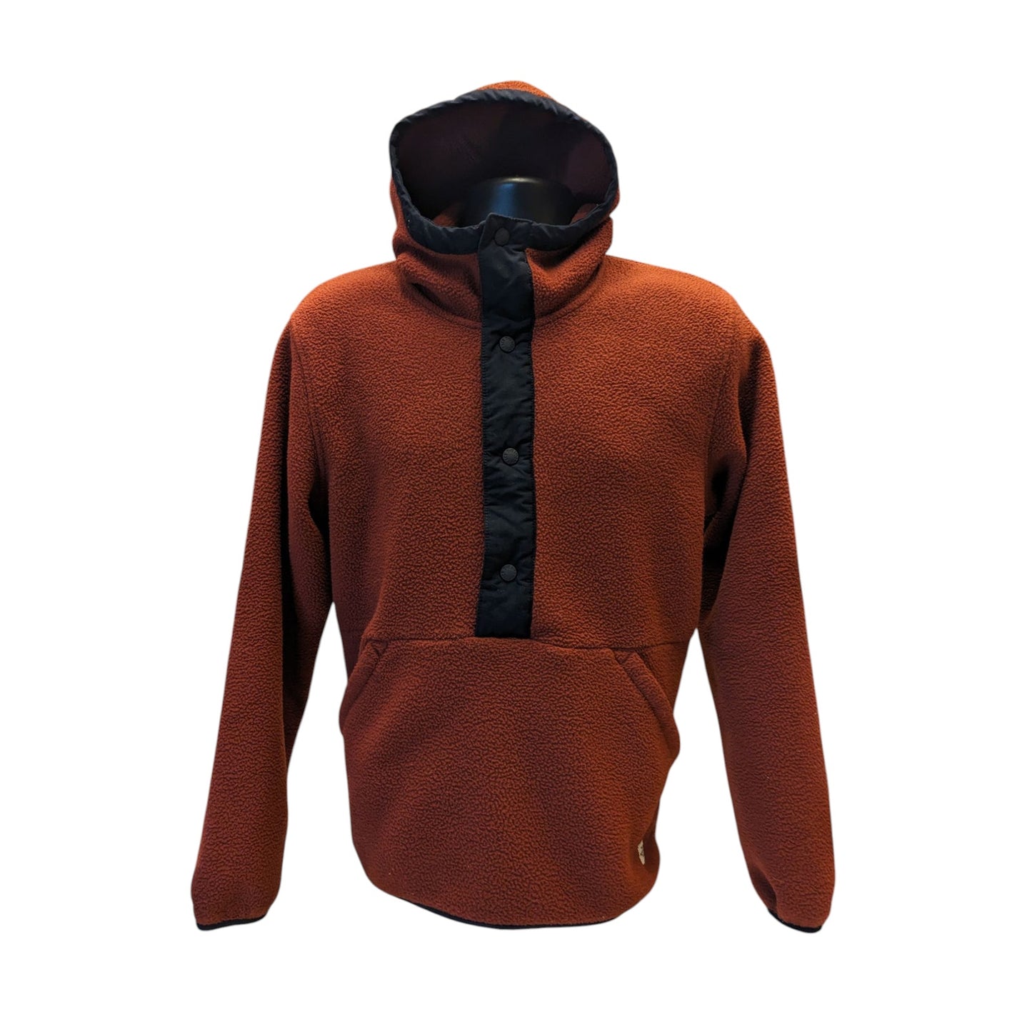 North Face Hoodie Mens Medium Pullover Fleece Jacket Rust Brown Kangaroo Pocket