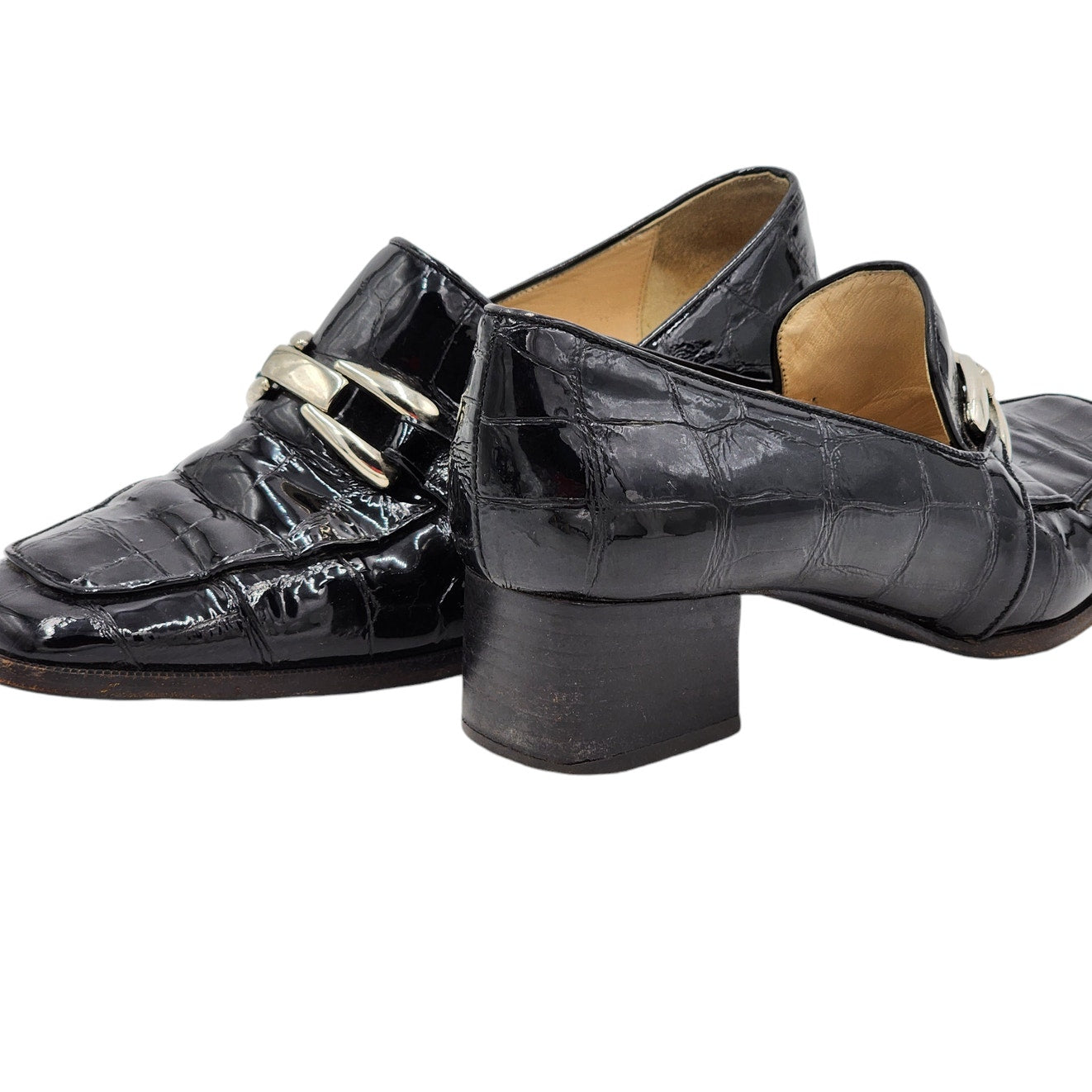 Peruzzi Shoes Women Size 6.5 37 Florence Italy Loafers Square Toe Sophistication