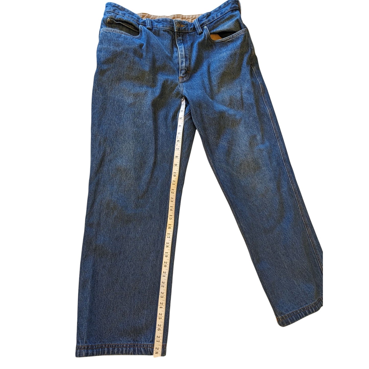 Duluth Trading Jeans Men 38x30 Blue Denim Workwear Pant Durable Rugged Carpenter