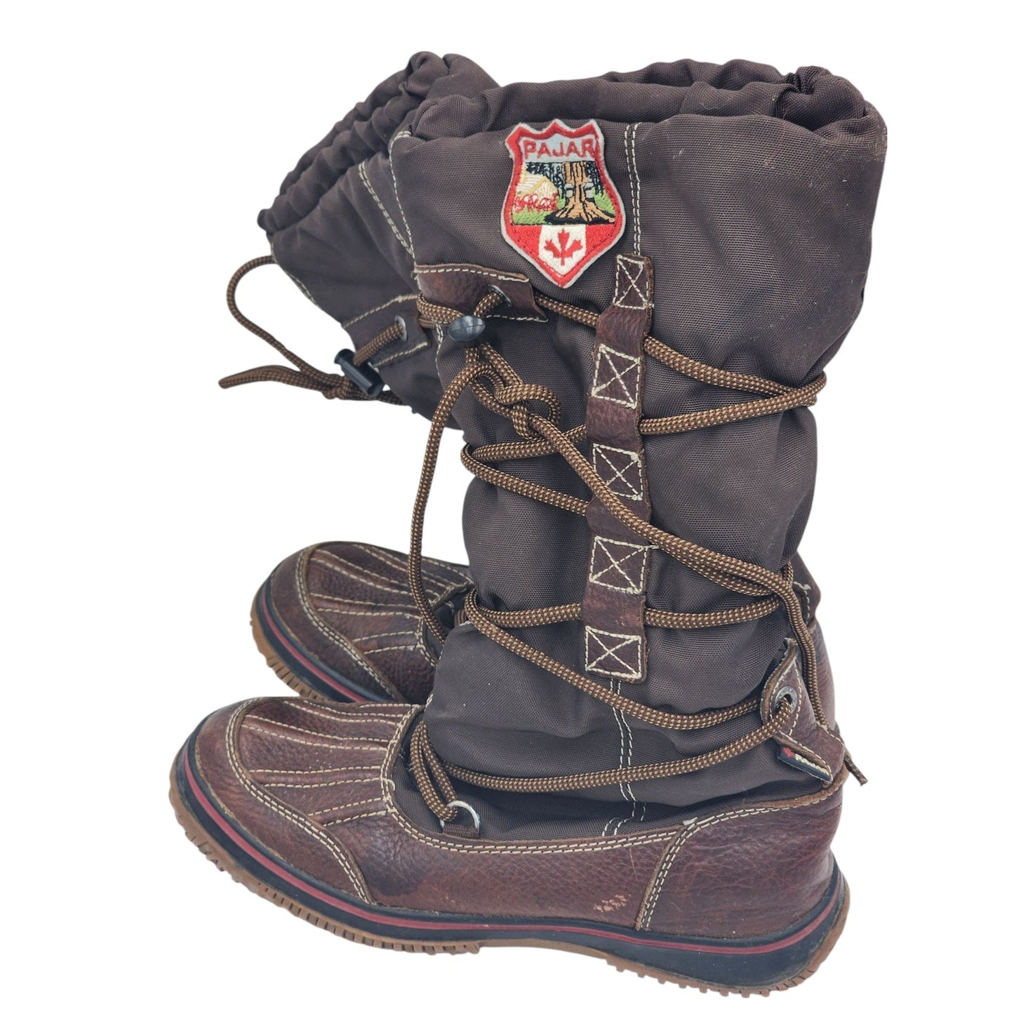 Pajar Boots Womens 7-7.5 Tall Snow Winter Hiking Leather Waterproof Fur Canada
