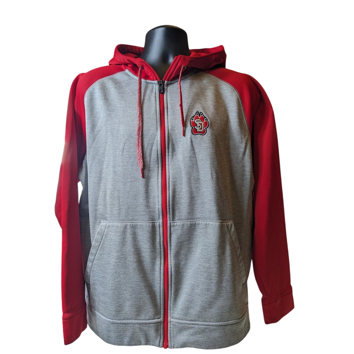 Adidas Team Issue Hoodie Mens Large South Dakota Coyotes Fleece Zip Climawarm