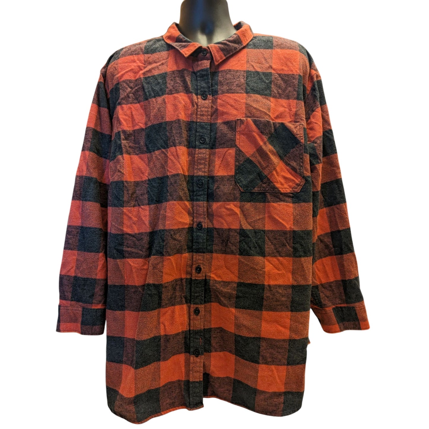 Eddie Bauer Women’s 3X Flannel Shirt Plaid Button Up Buffalo Check