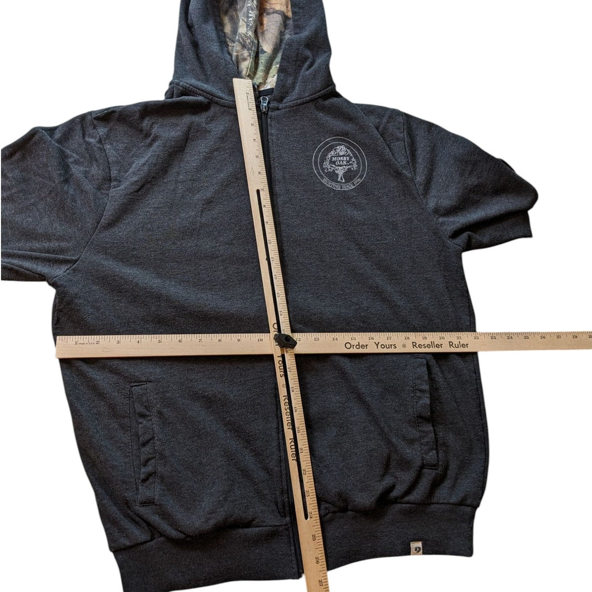 Mossy Oak Hoodie Men Large Camo Zip Outdoor Pullover Jacket Hiking Sweatshirt