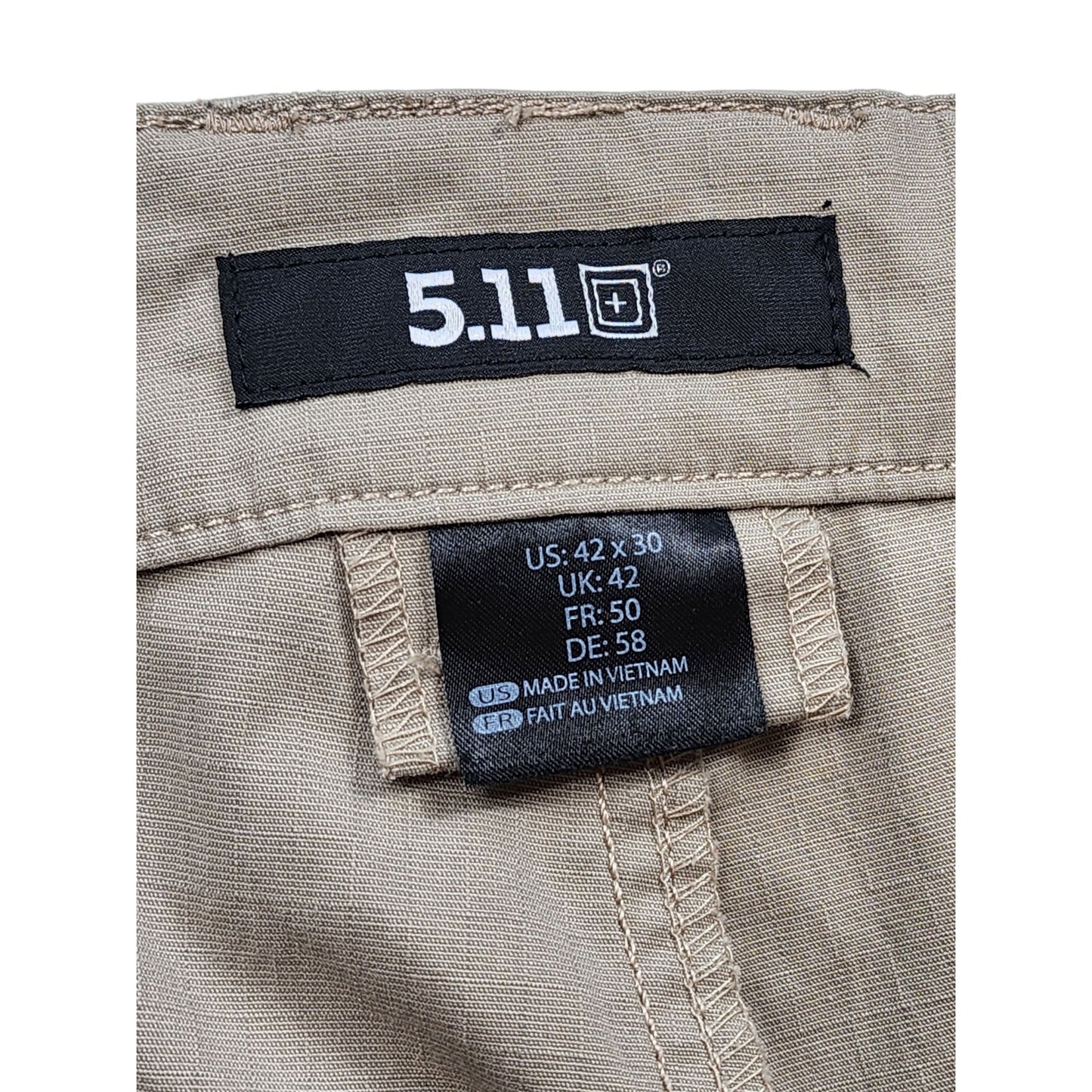 5.11 Tactical Pants Mens 42x30 Cargo Khaki Ripstop Utility Work Outdoor Hiking