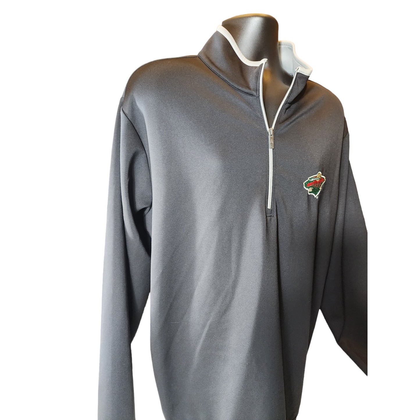Antigua MN Wild Pullover Activewear Men XXL Black Zip Running Hockey Long Sleeve