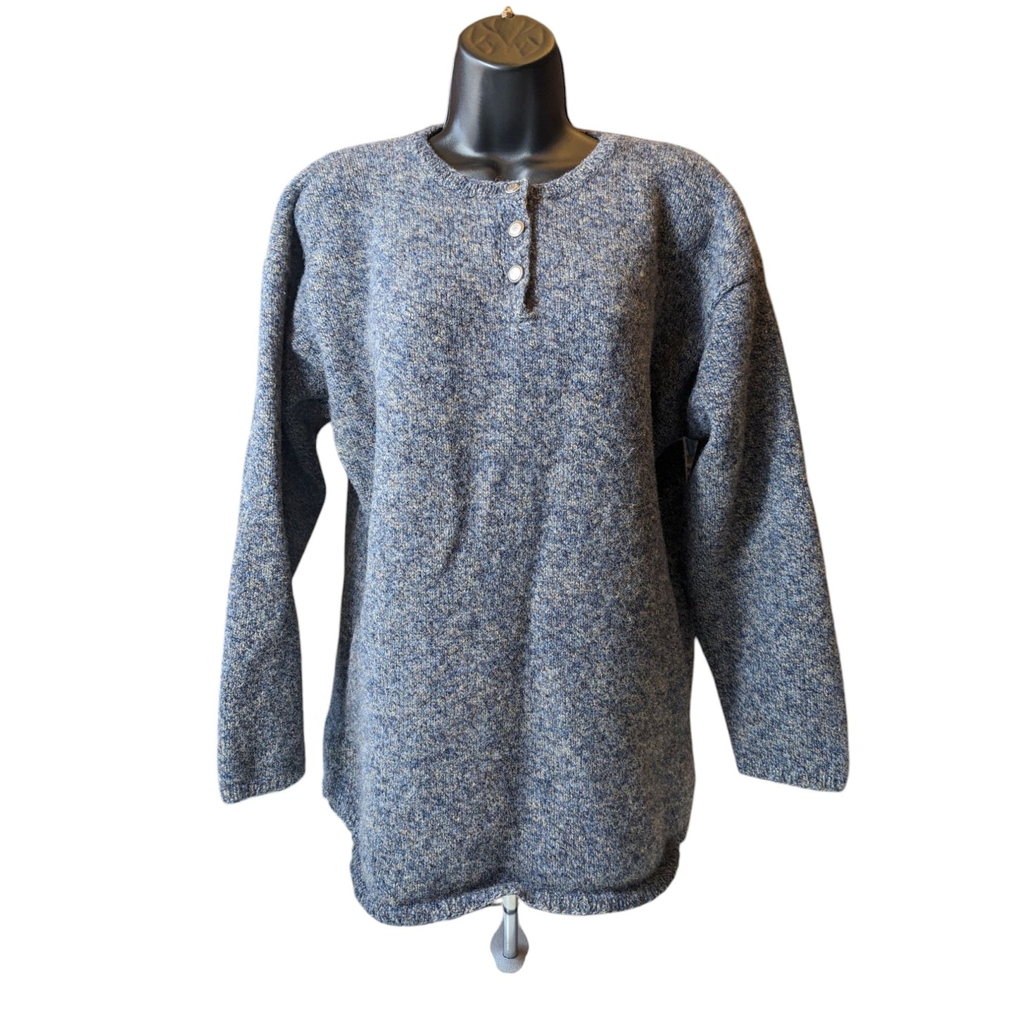 Woolrich Henley Sweater Womens Large Pullover Front Rugged Outdoorwear Cabincore