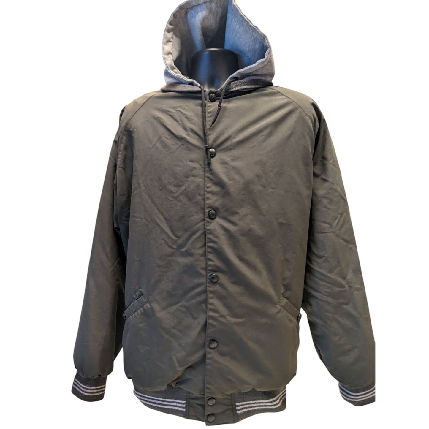 Guide Series Hooded Jacket Mens 2XLT Green Gray Zip Snap Fleece Hoodie Outdoor