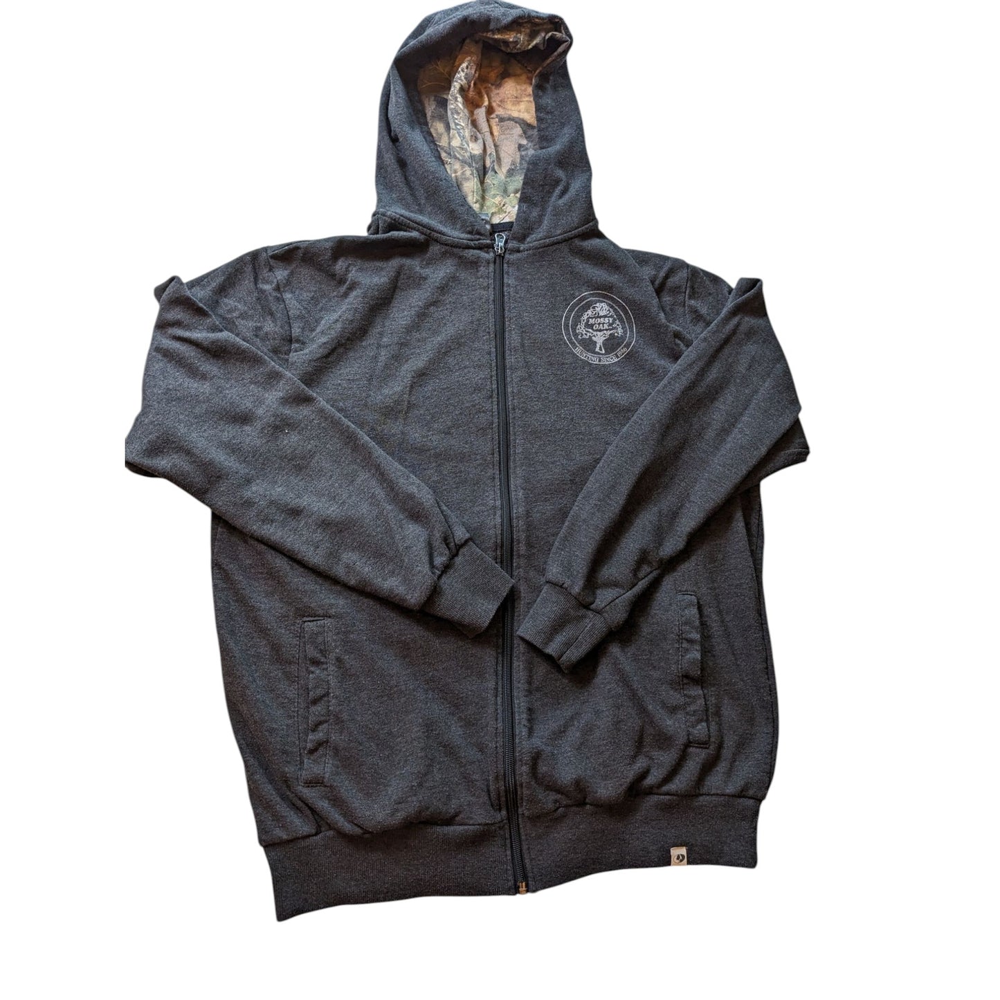Mossy Oak Hoodie Men Large Camo Zip Outdoor Pullover Jacket Hiking Sweatshirt