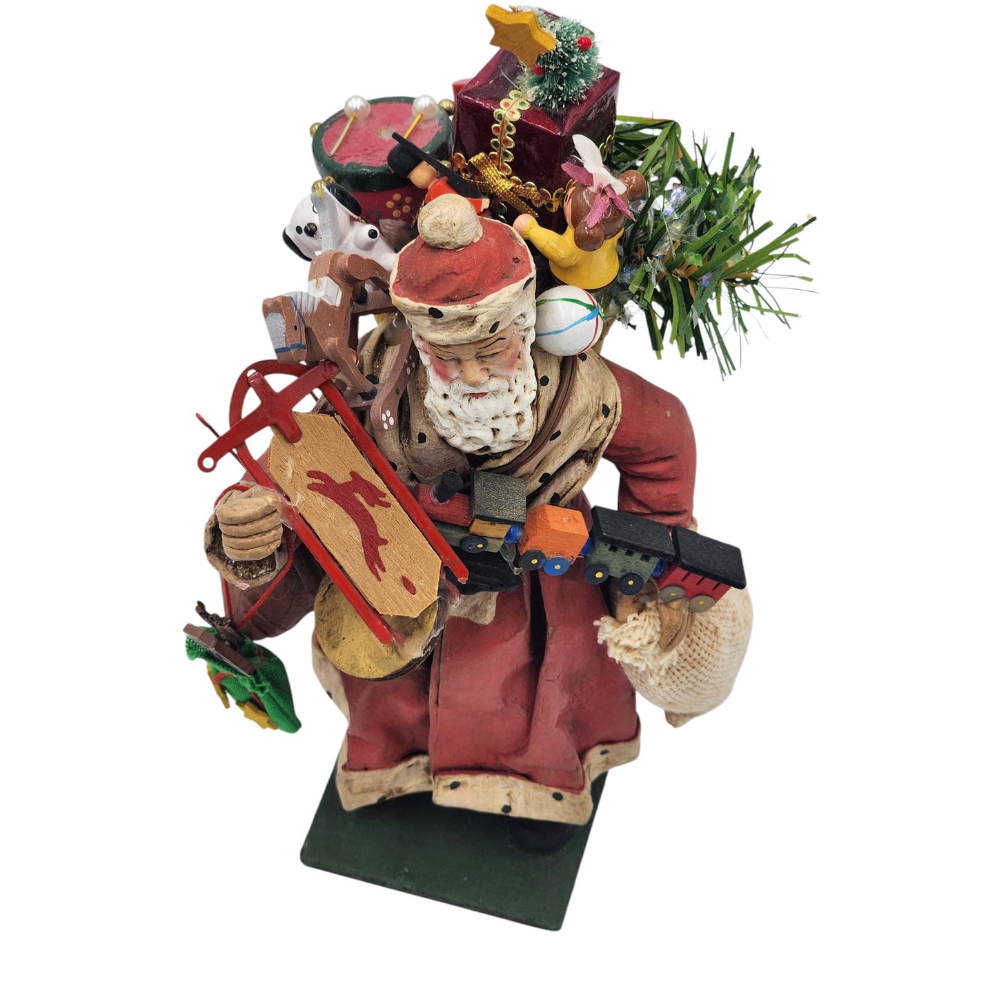 Vintage Italian Santa Figurine Italy HandPainted Old World Christmas Decor 10"
