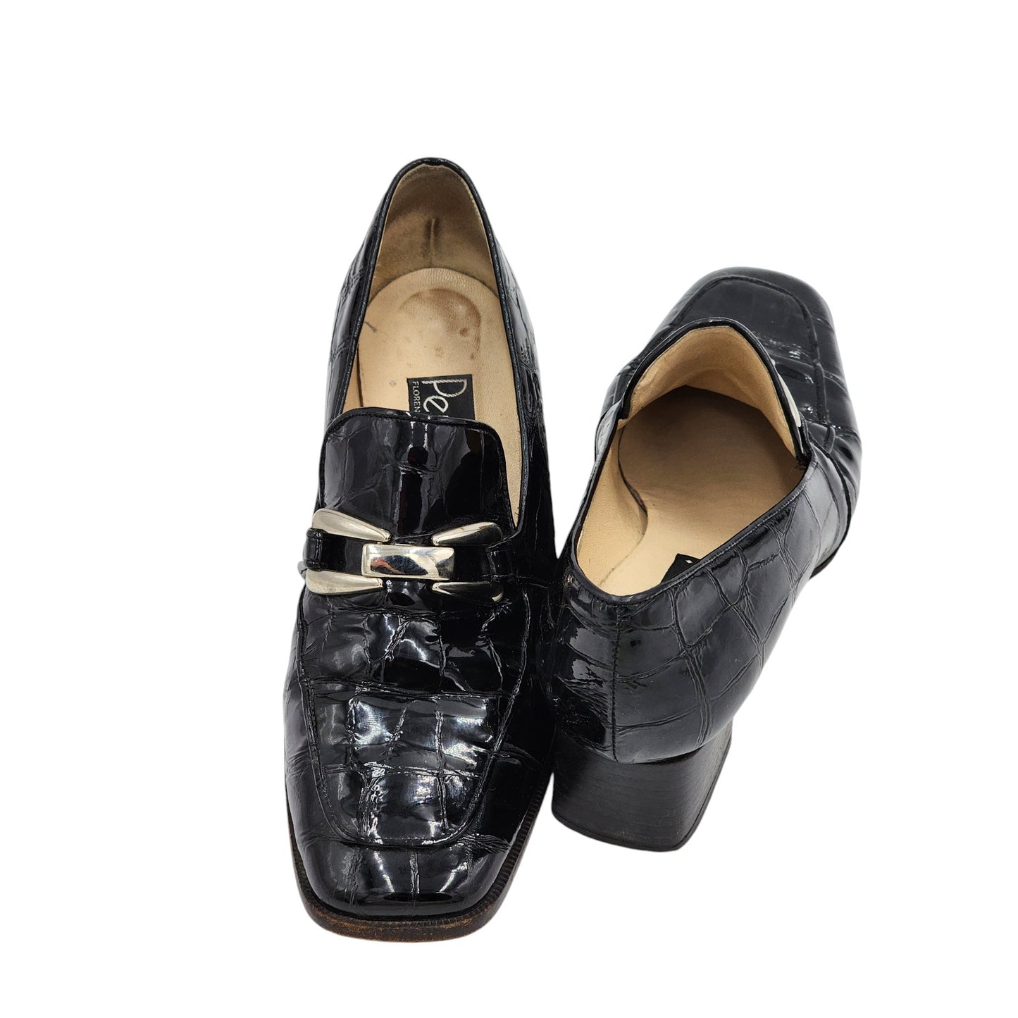 Peruzzi Shoes Women Size 6.5 37 Florence Italy Loafers Square Toe Sophistication