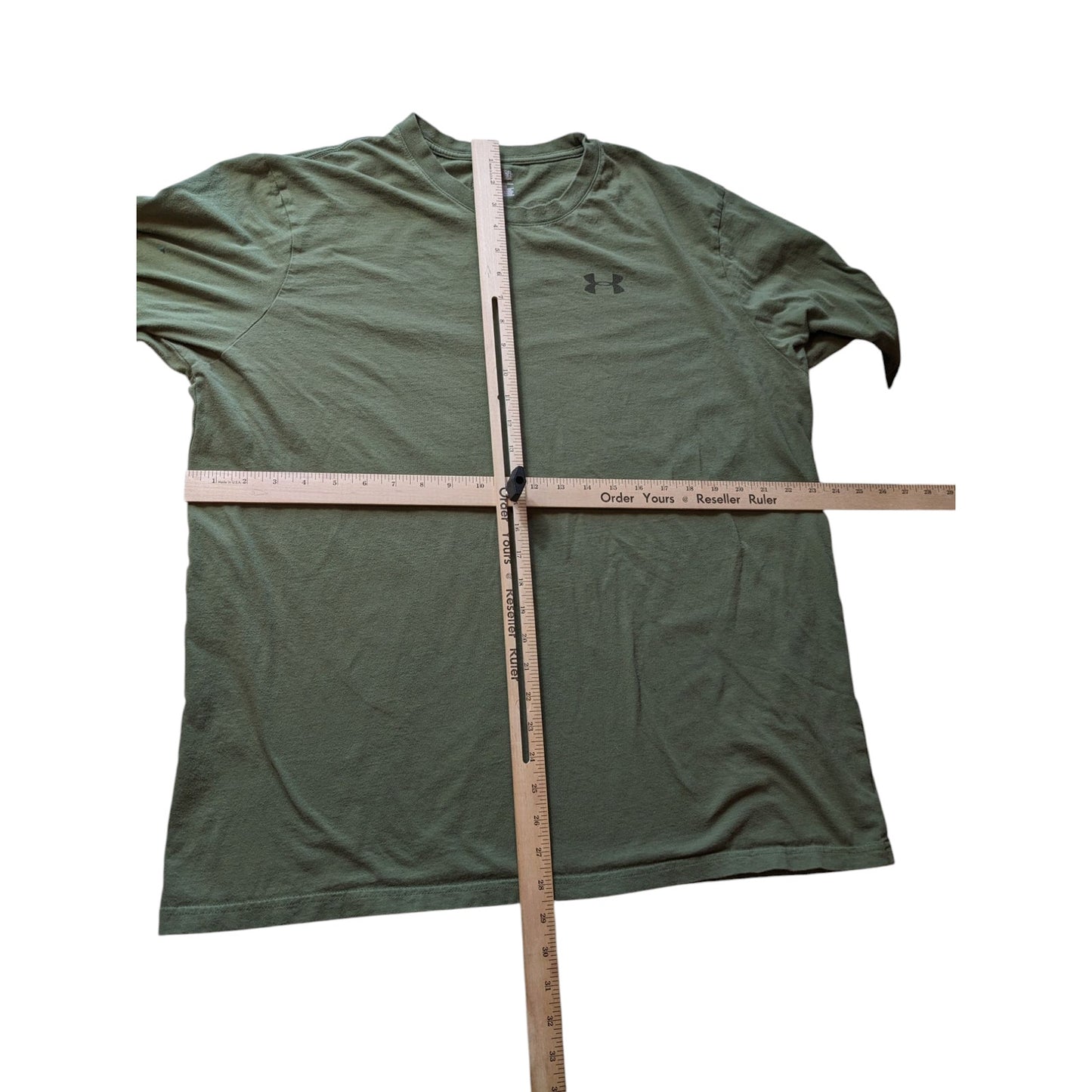 Under Armour Shirt Men XL Long Sleeve Loose Fit HeatGear Green Graphic Gym Eagle