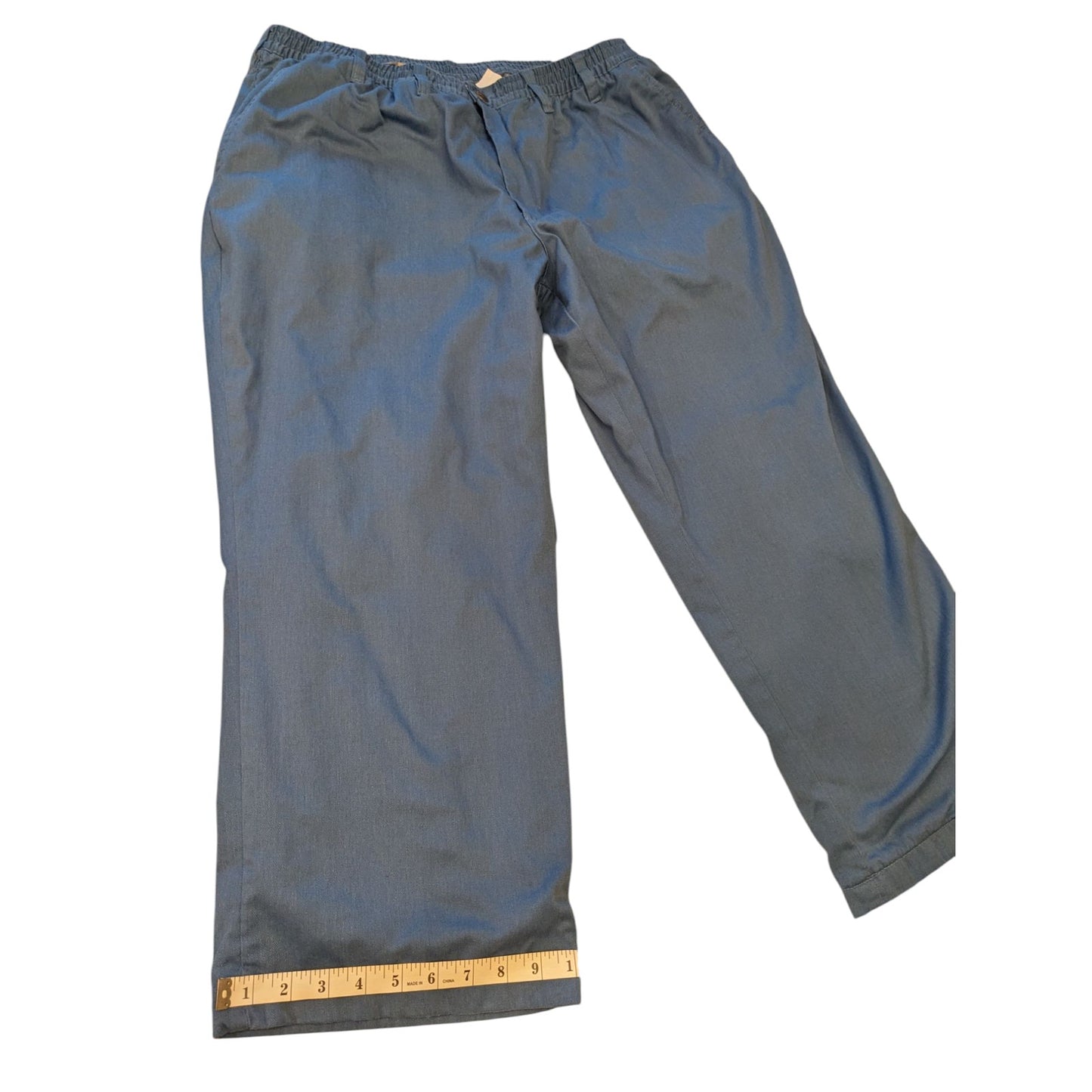 Haband Ice House Flannel Lined Slacks Mens 44 S Blue Elastic Waist Winter Pants