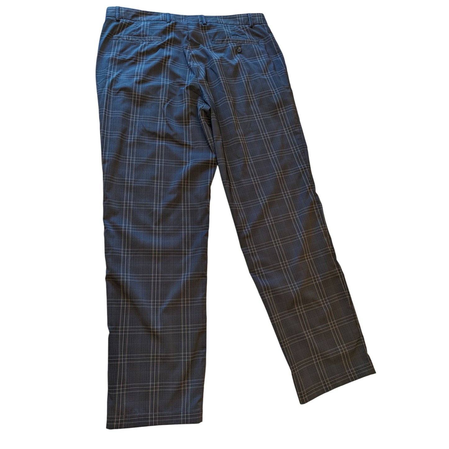 Slazenger Pants Mens 38x32 Plaid Golf Trousers Stretch Polyester Spandex Stretch