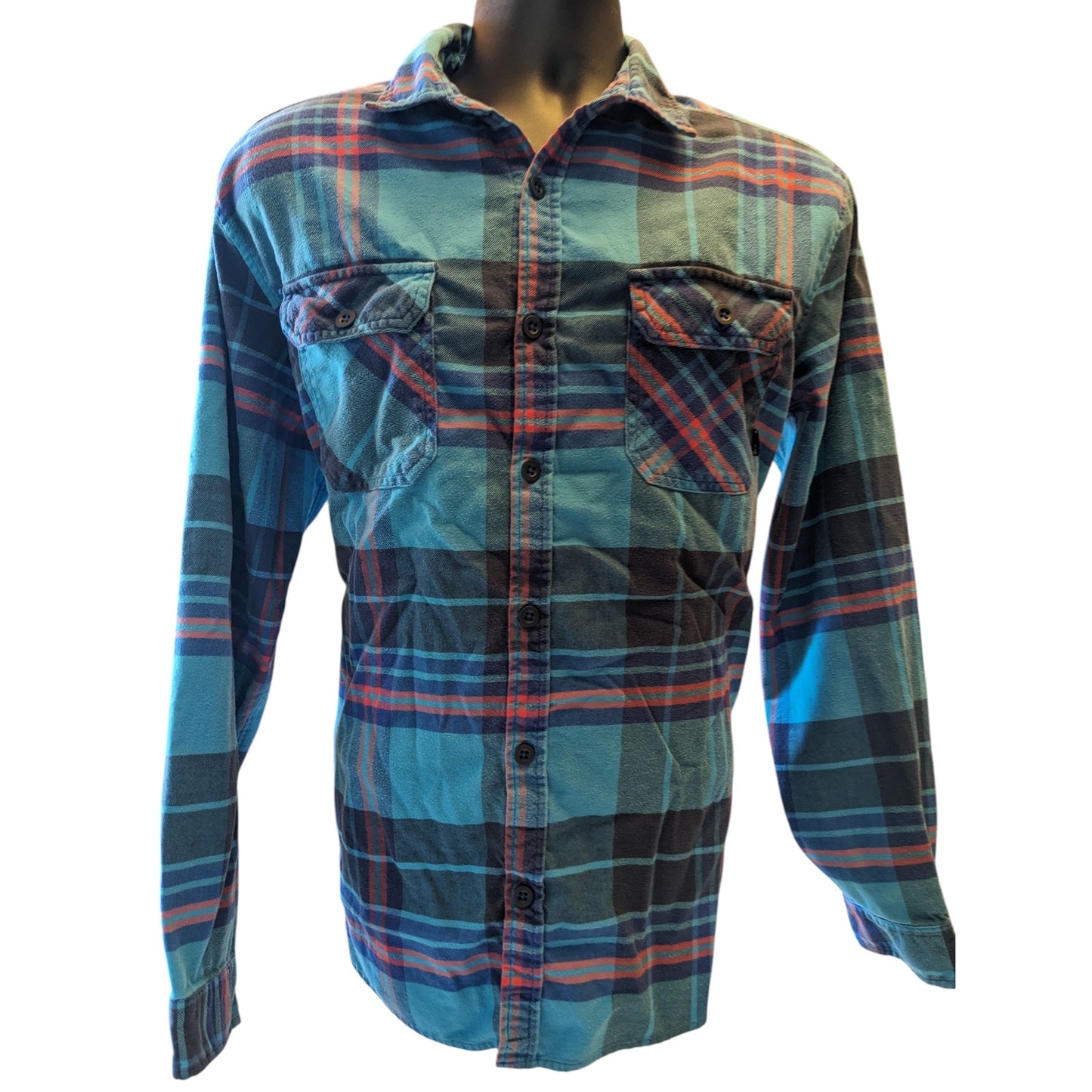Burton Flannel Shirt Mens Large Plaid Button Up Long Sleeve Snowboarding Style