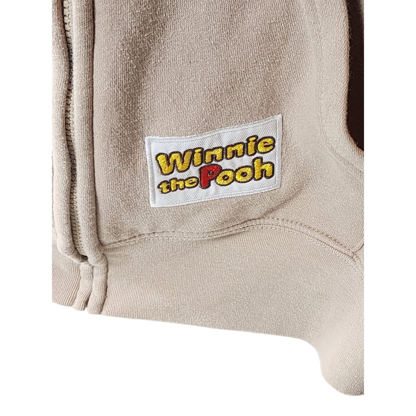 Disney Winnie the Pooh Fleece Hoodie Jacket Large Zip Up Freeze Embroidered Y2K