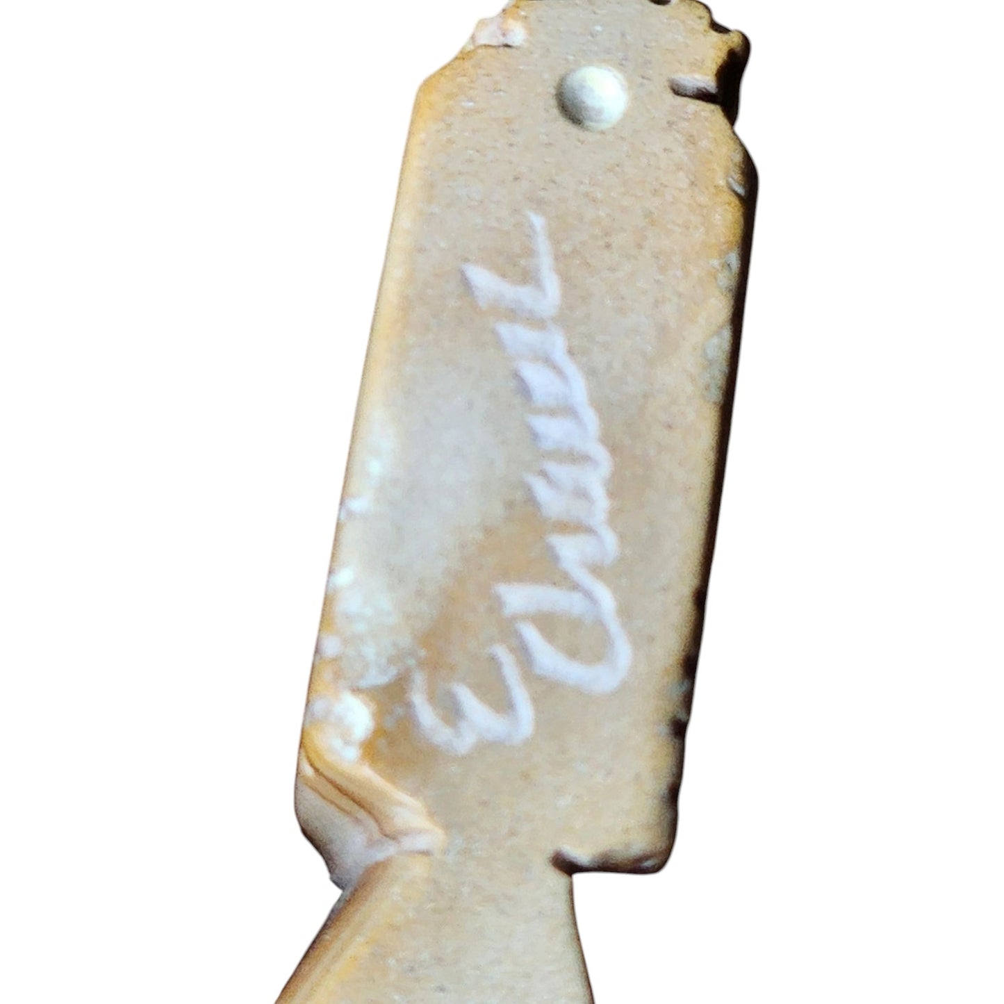 Native American Signed Zuni Rabbit Fetish Carving Sandstone Turquoise Eyes Totem