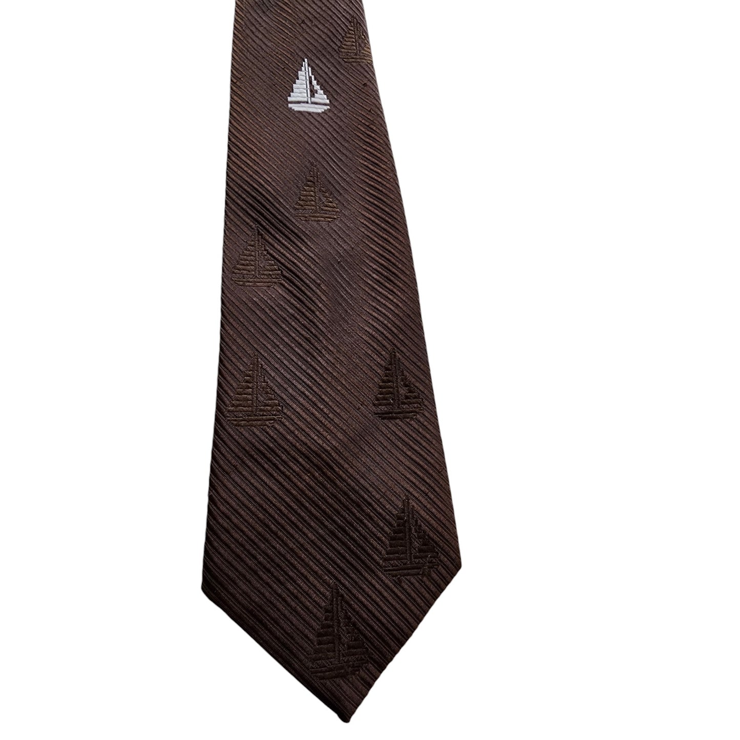 Vintage Bellagio by Damon Mens Tie Sailboat Coastal Pattern Necktie Nautical