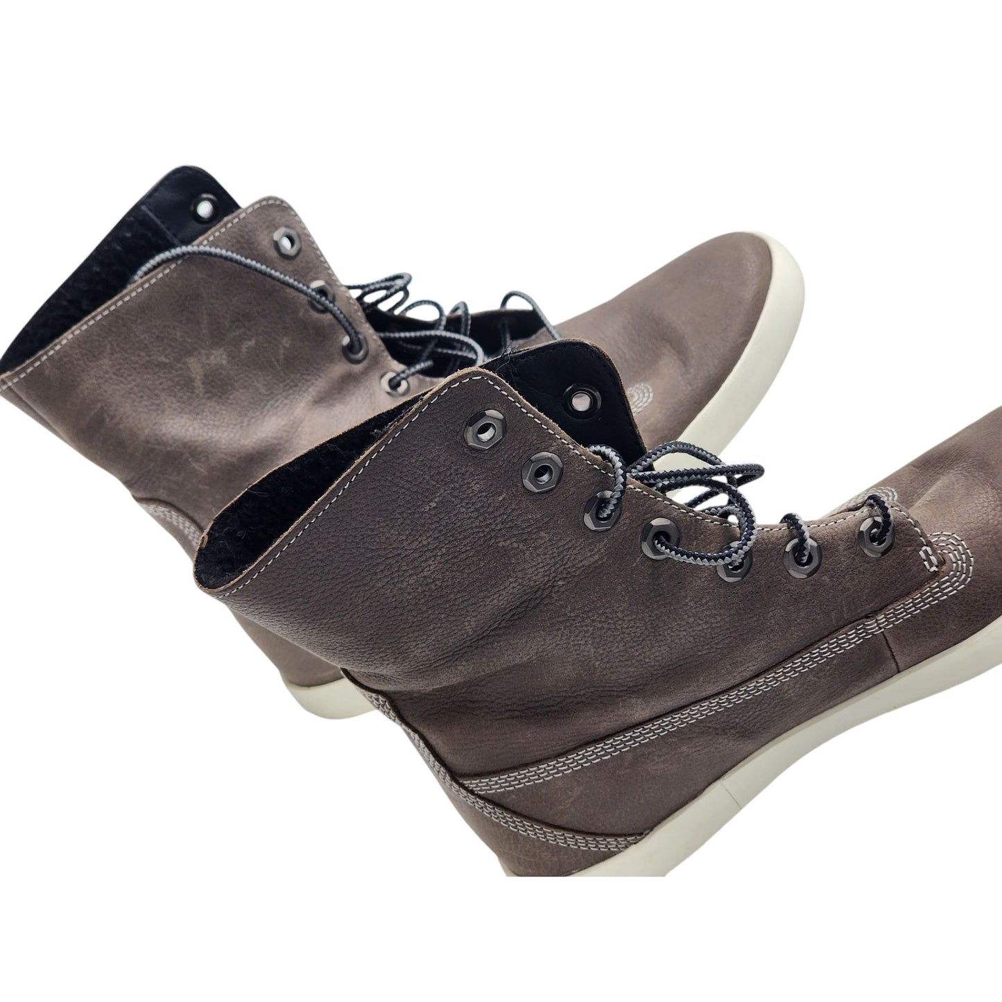 Timberland Boots Womens 8 Glastenbury Lace Up Waterproof Eco Green Rubber A149A